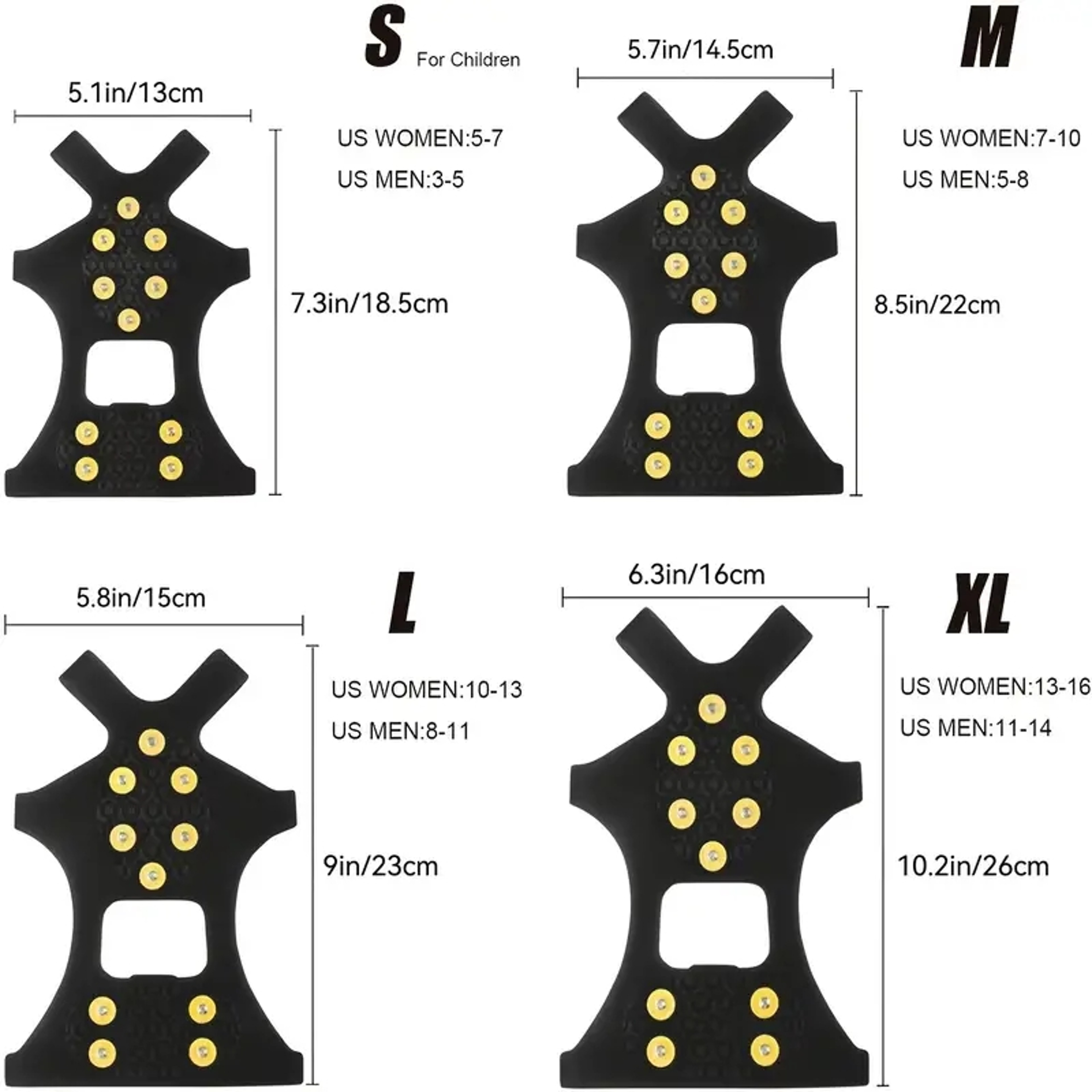 Snow Grips with Steel Studs, Anti-Slip Rubber Traction Cleats for Ice, Hiking, Walking, Climbing – view 6