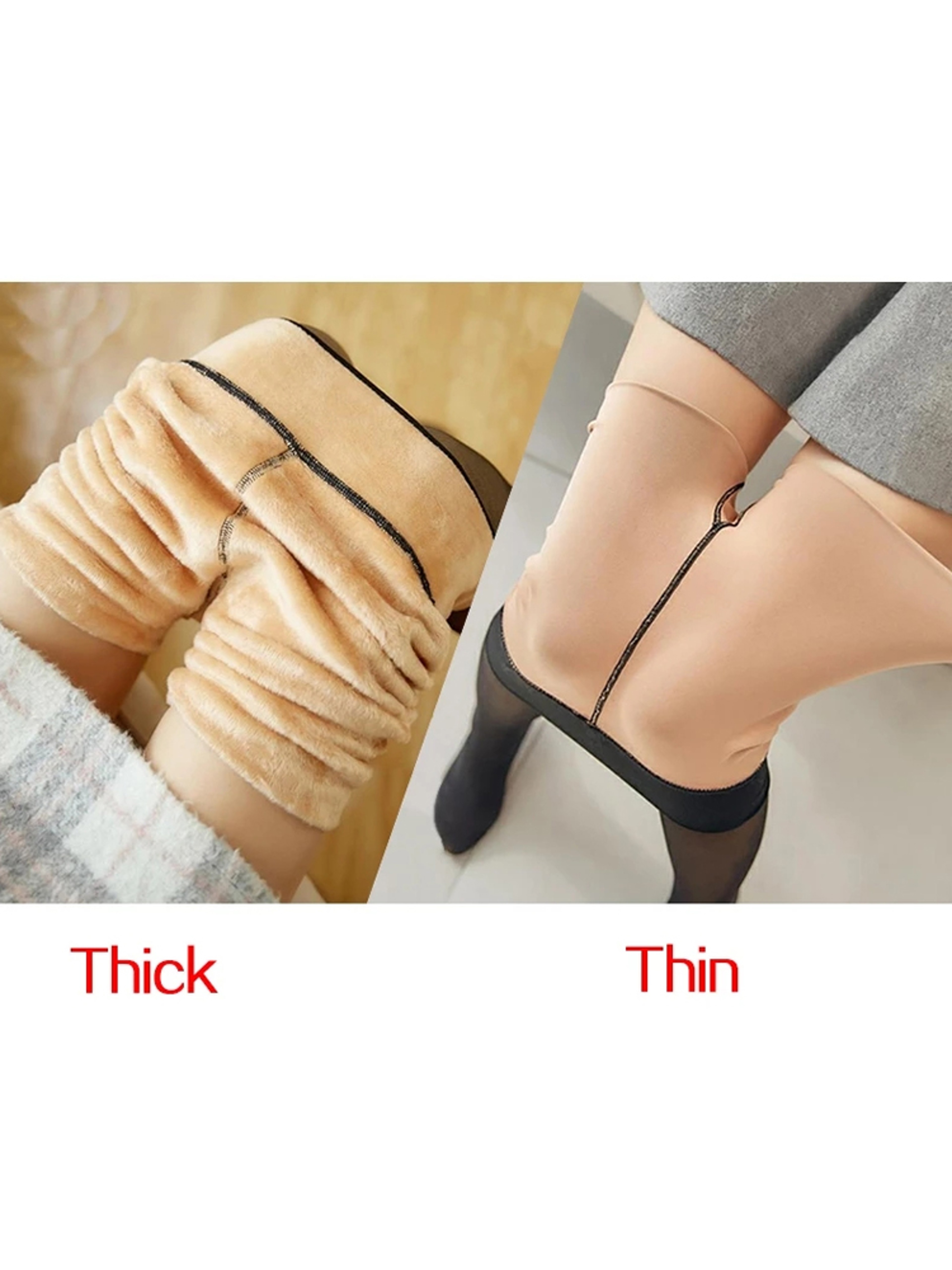 Slim Fleece Leggings, Sexy Translucent Woman Thermal Tights, Warm Velvet Stockings – view 2