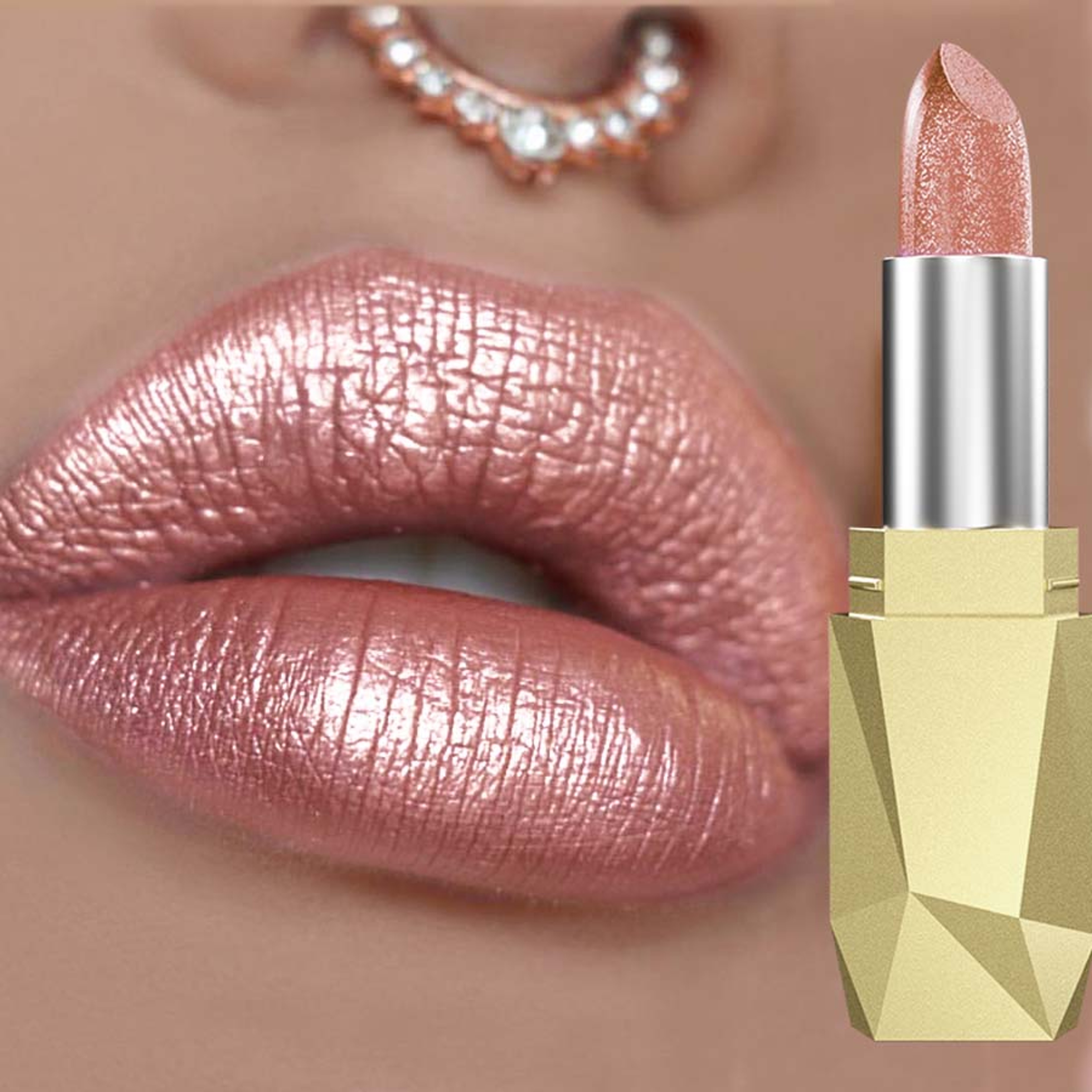 Shiny Metallic Lip Gloss Waterproof Glitter Lipstick Long Lasting Lip Tint – view 7