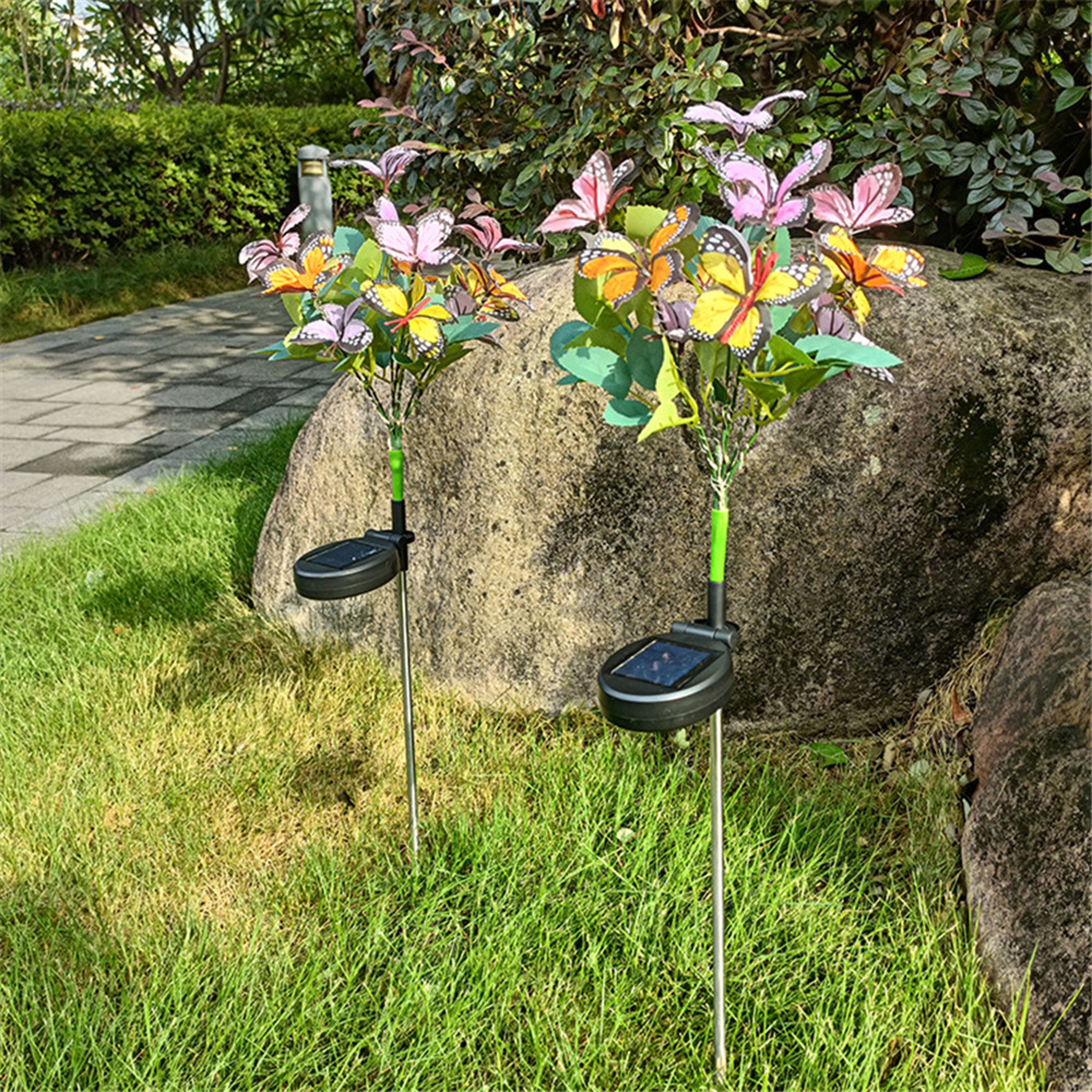 Butterfly Lawn Light Ground Plug Lamp, LED Solar Garden Lights Simulation, Holiday Outdoor Wedding Christmas Decoration – view 7