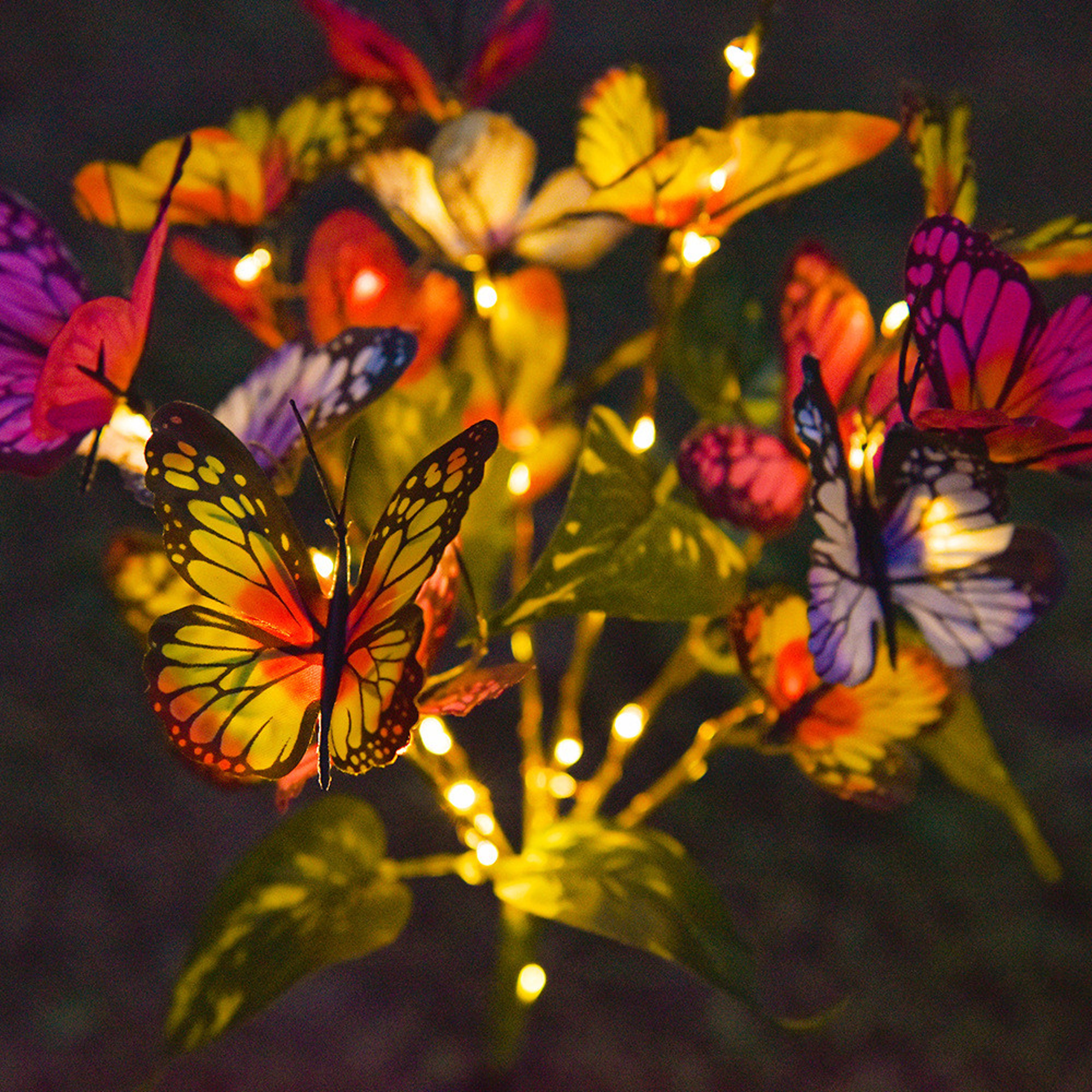 Butterfly Lawn Light Ground Plug Lamp, LED Solar Garden Lights Simulation, Holiday Outdoor Wedding Christmas Decoration – view 9
