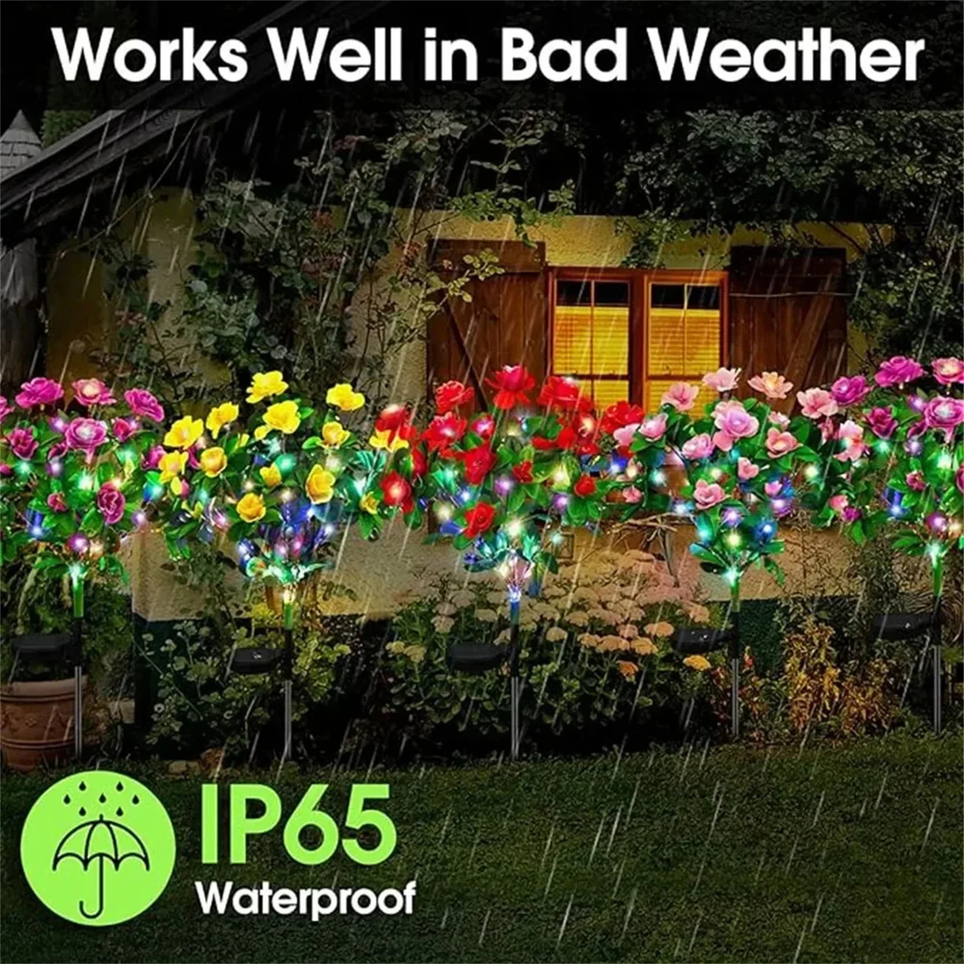 Outdoor Landscape Light for Lawn Patio, New LED Waterproof Solar Azalea Flowers Lights, Garden Path Decorative Lighting – view 2