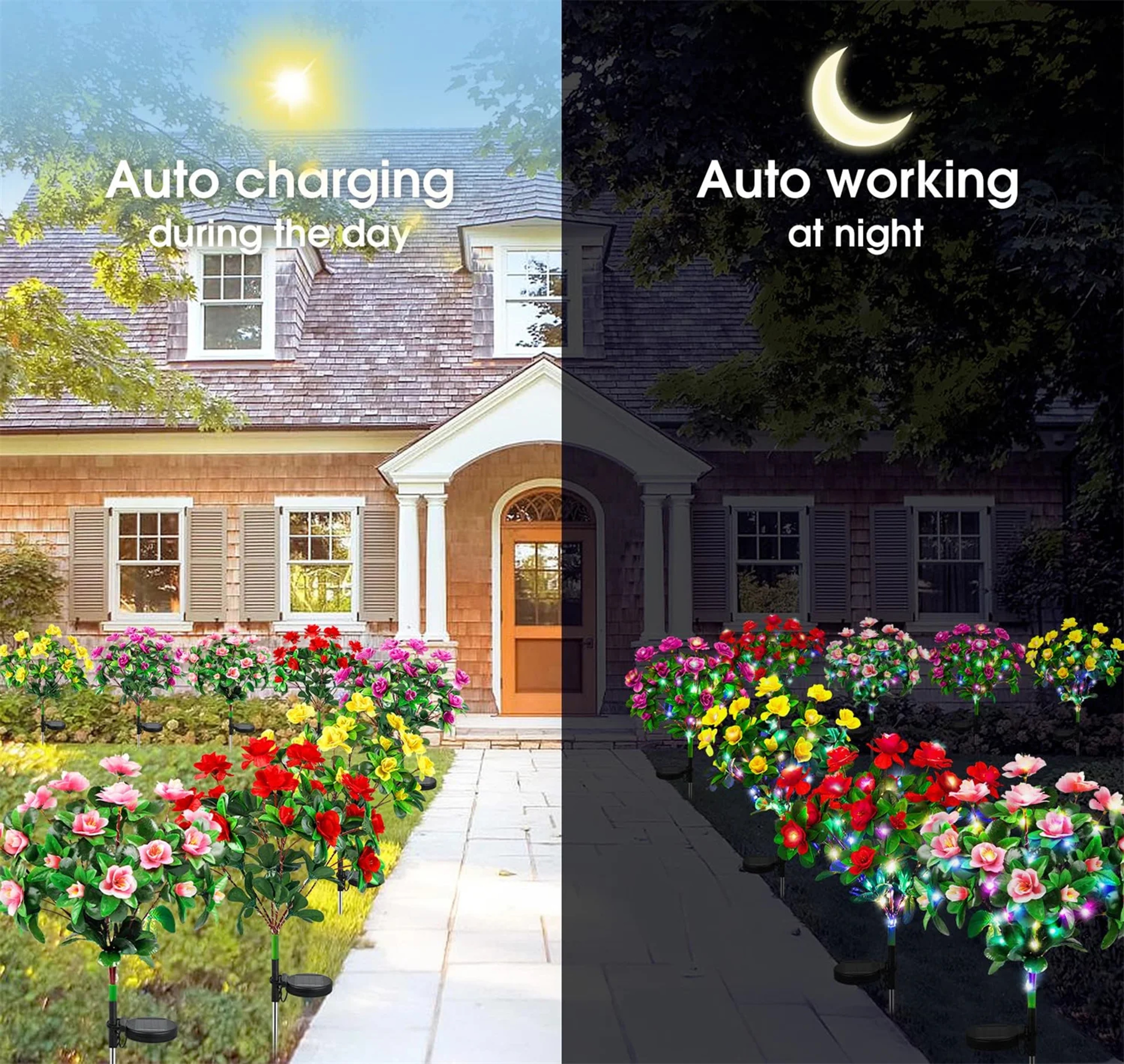 Outdoor Landscape Light for Lawn Patio, New LED Waterproof Solar Azalea Flowers Lights, Garden Path Decorative Lighting – view 3