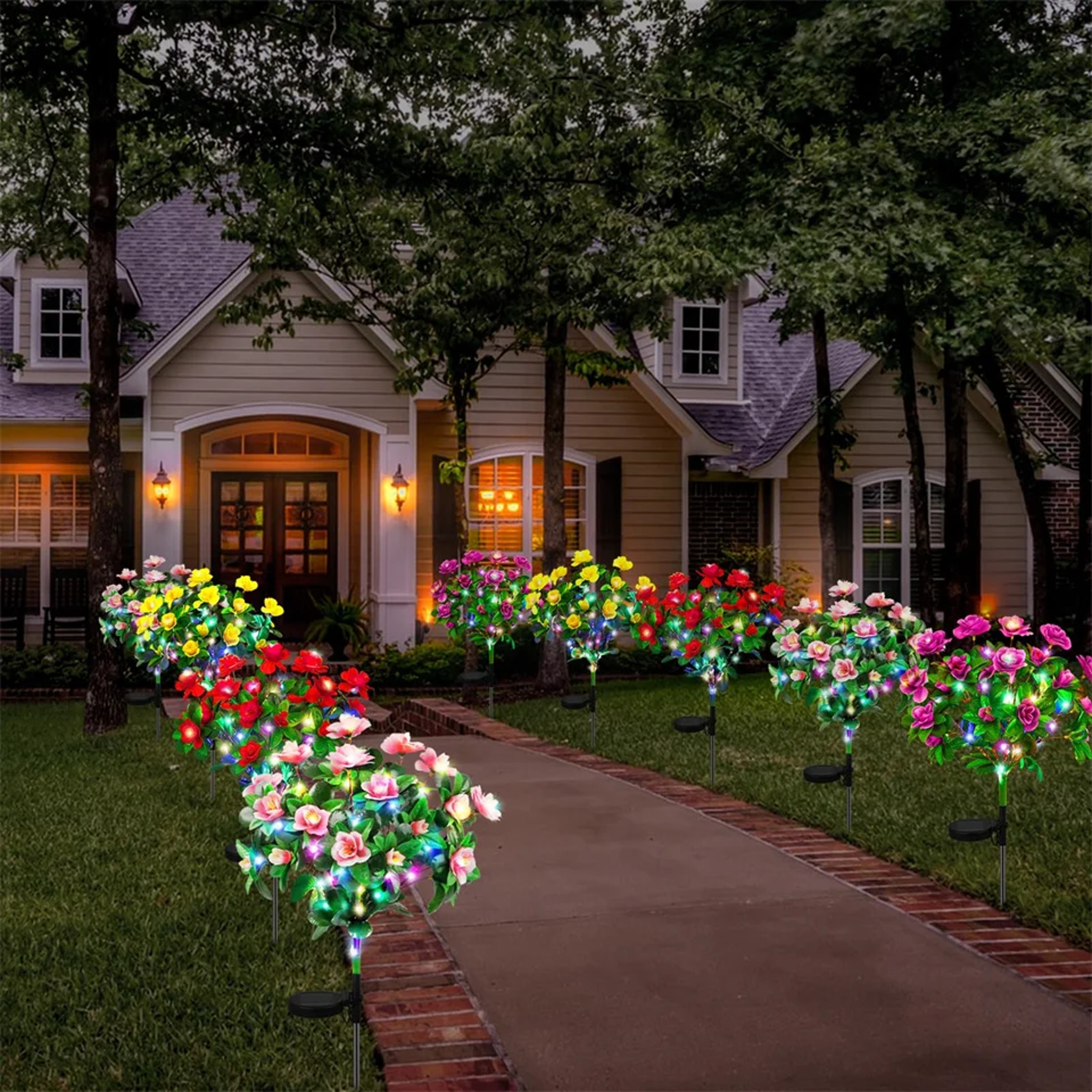 Outdoor Landscape Light for Lawn Patio, New LED Waterproof Solar Azalea Flowers Lights, Garden Path Decorative Lighting – view 4