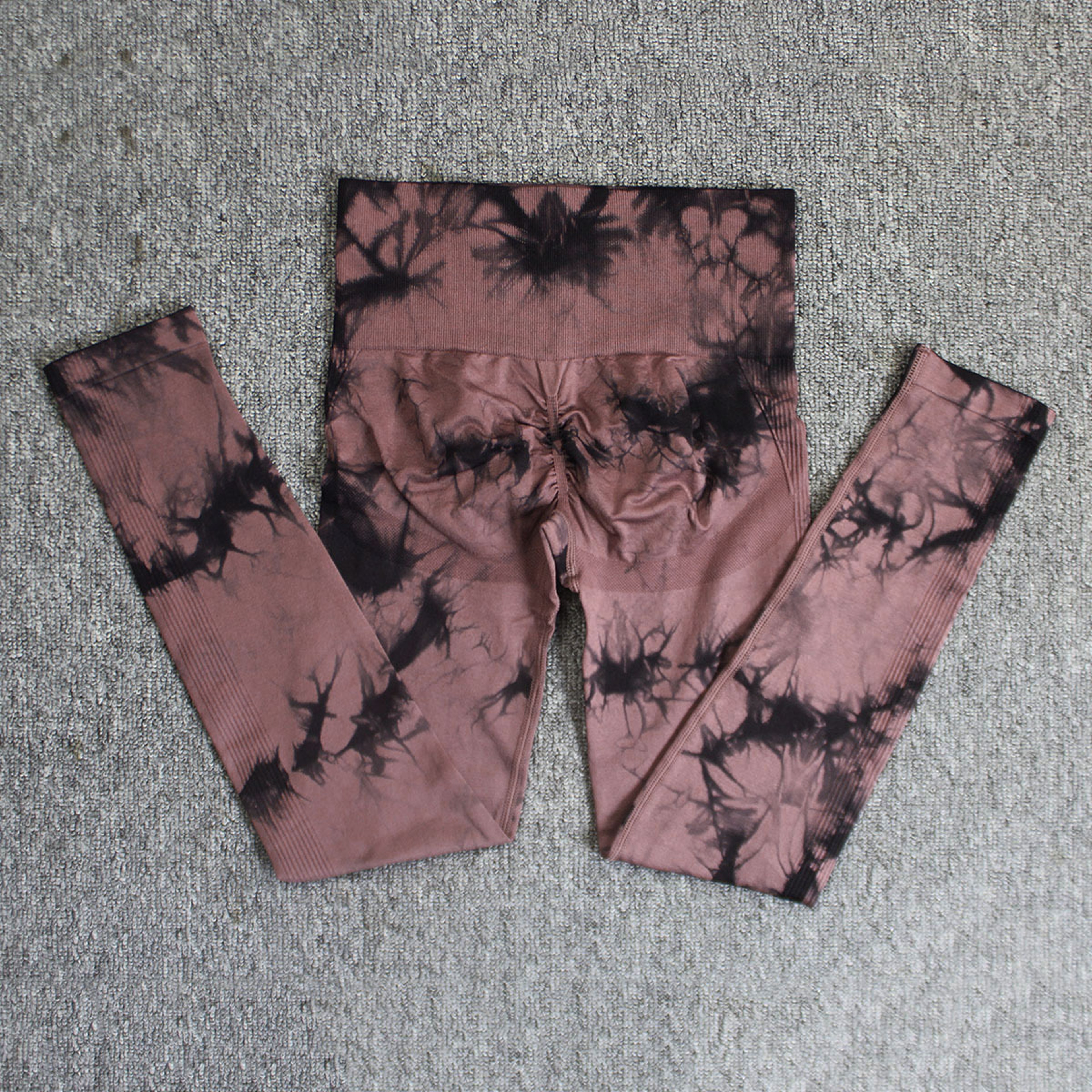 Seamless Tie Dye High Waisted Elastic Leggings, Womens Yoga Pants Gym Leggings, Peach Buttocks Fitness Running Sports – view 11