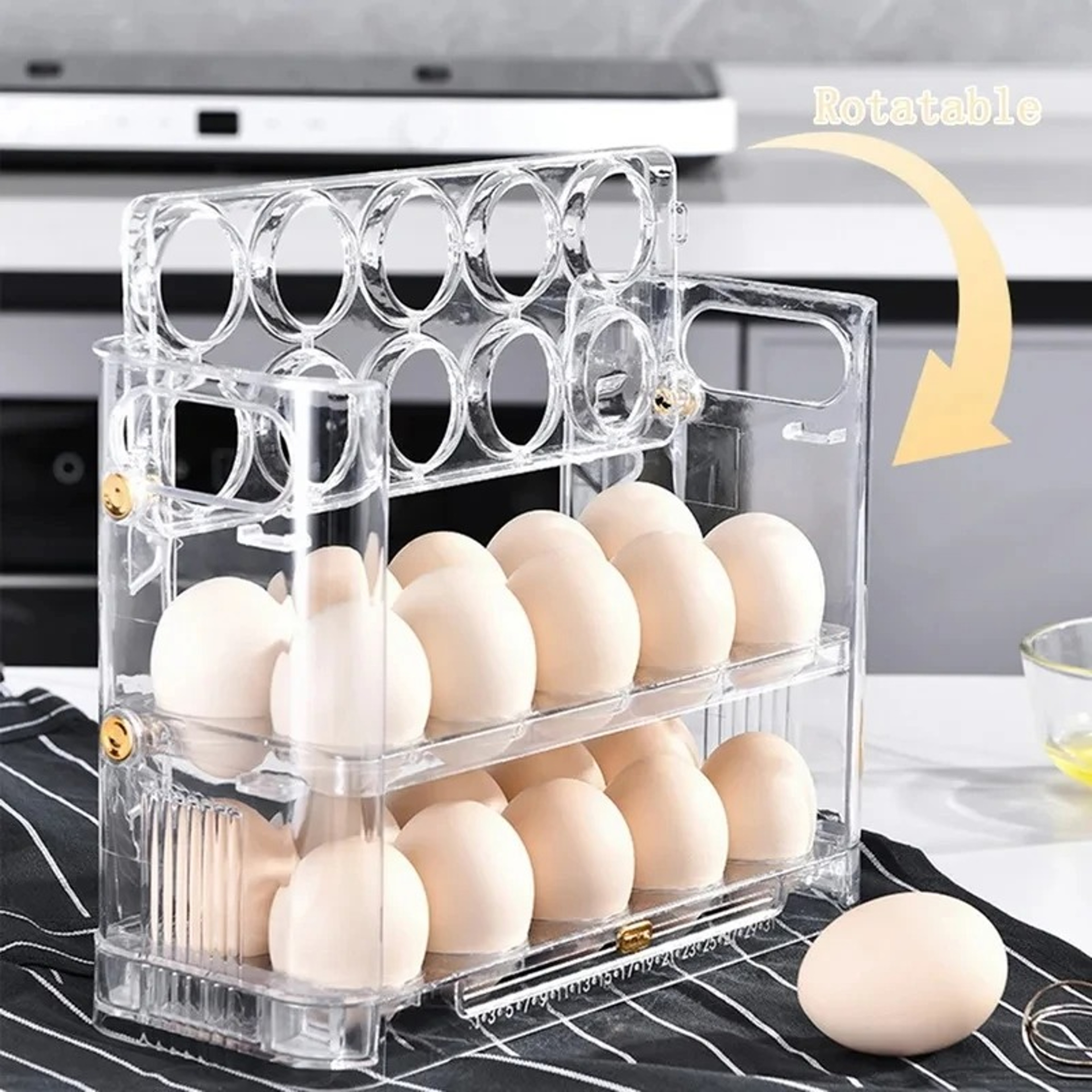 Organizer Kitchen Reversible Egg Storage Tray Kitchen Accessories Egg Storage Box Side Door Of Refr 0