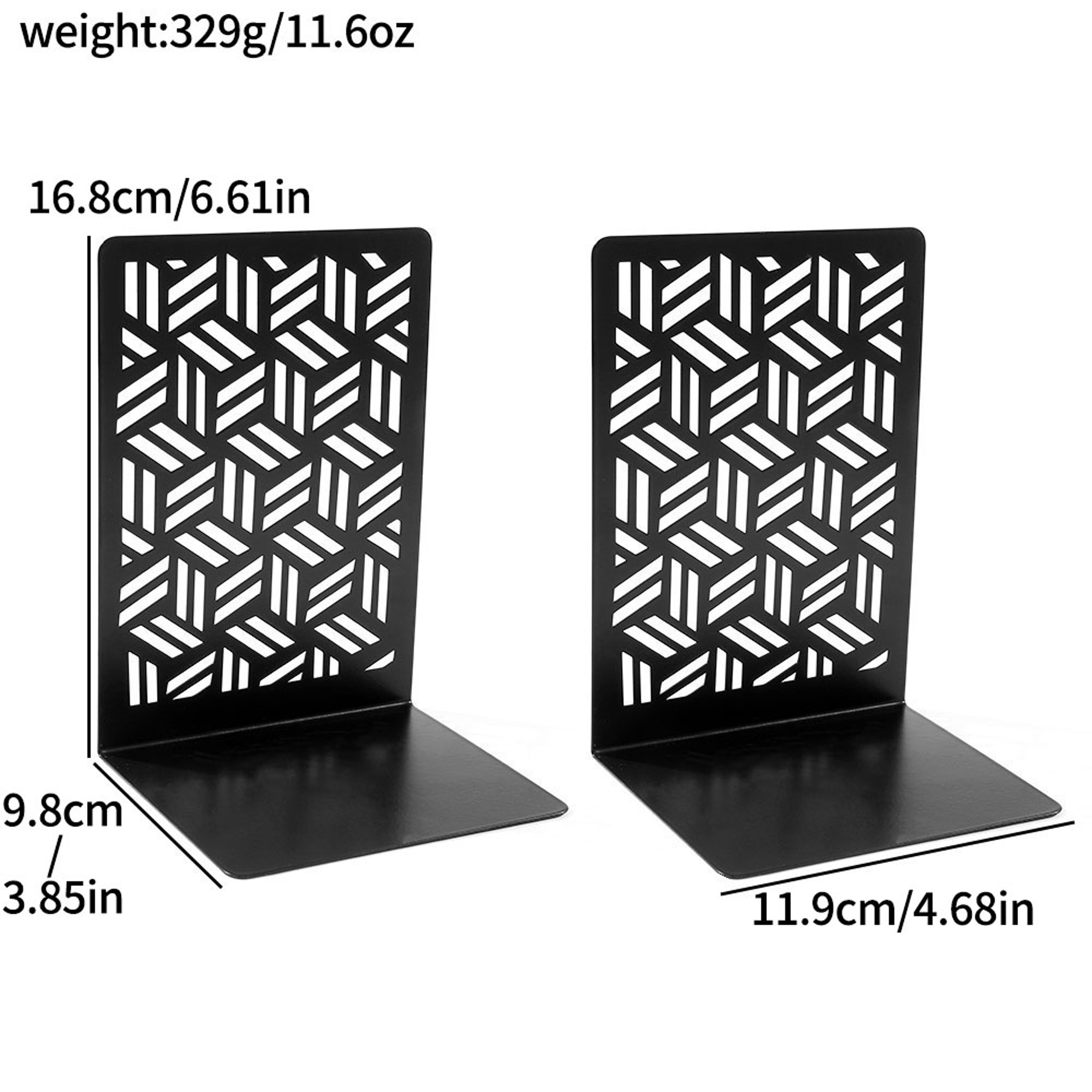 Heavy Duty Bookends, Crafted Door Design Non-Slip Metal Bookends, Book Lovers Office Home Decor – view 7