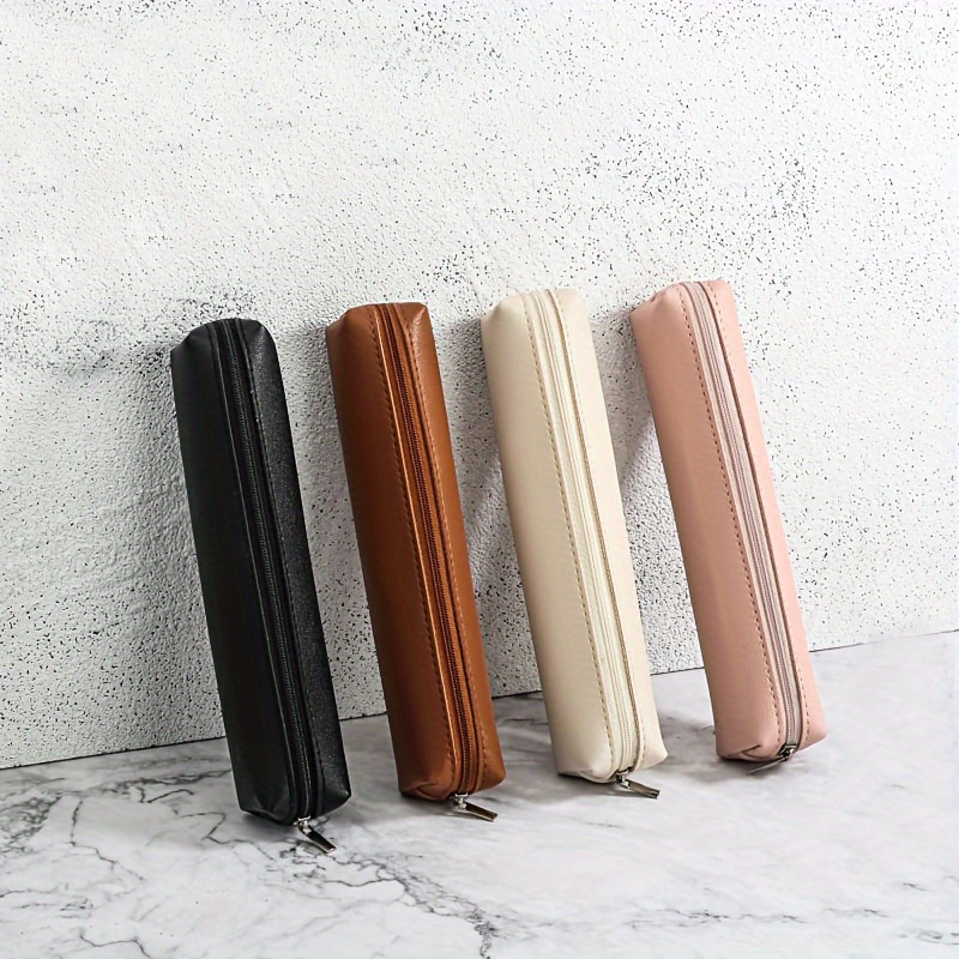 Premium Faux Leather Pencil Case Mini Makeup Pencil Case Bag Fashionable  Functional 0