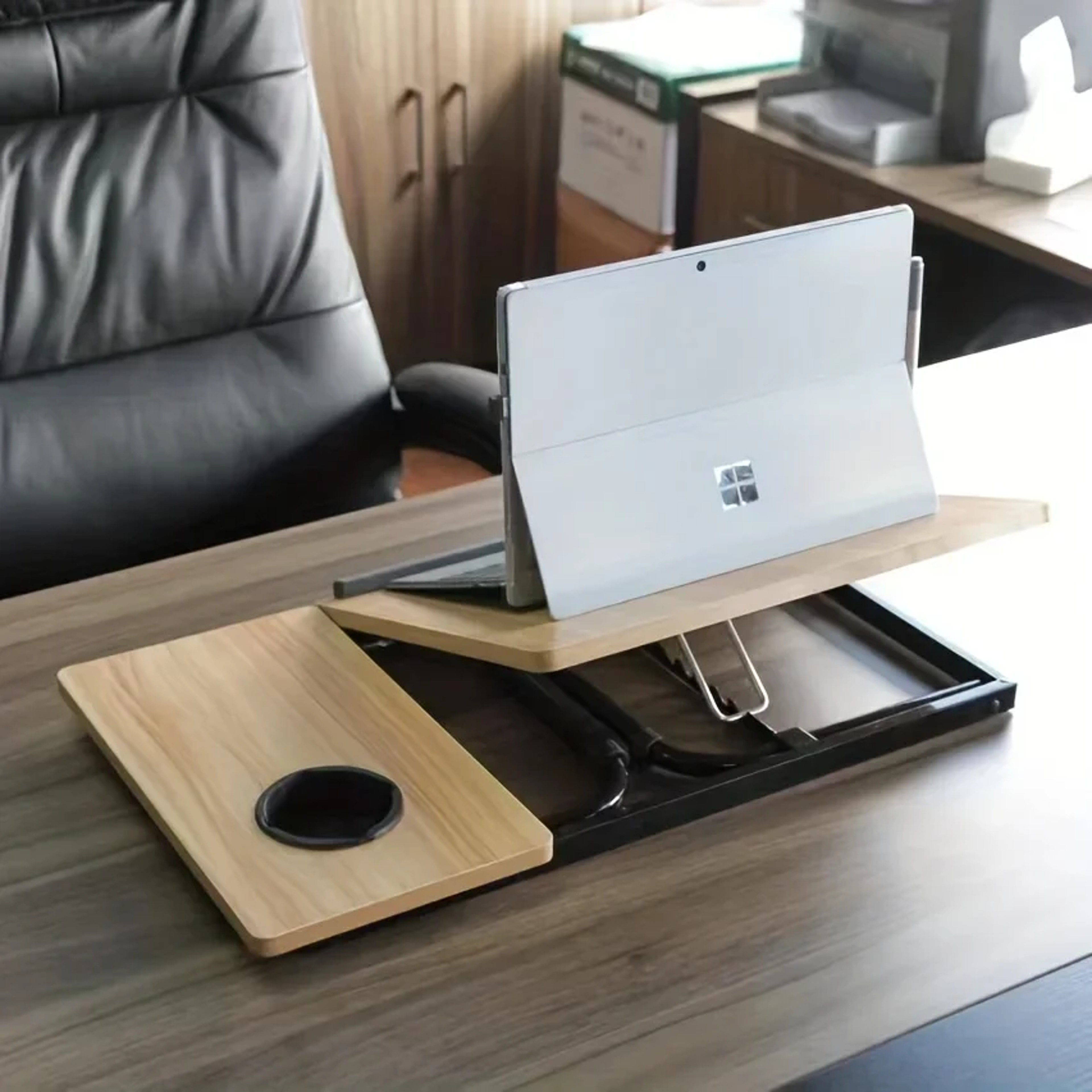 Computer Lazy Desk With Ergonomic Design Integrated Foldable Table With Adjustable Height Compact A 1