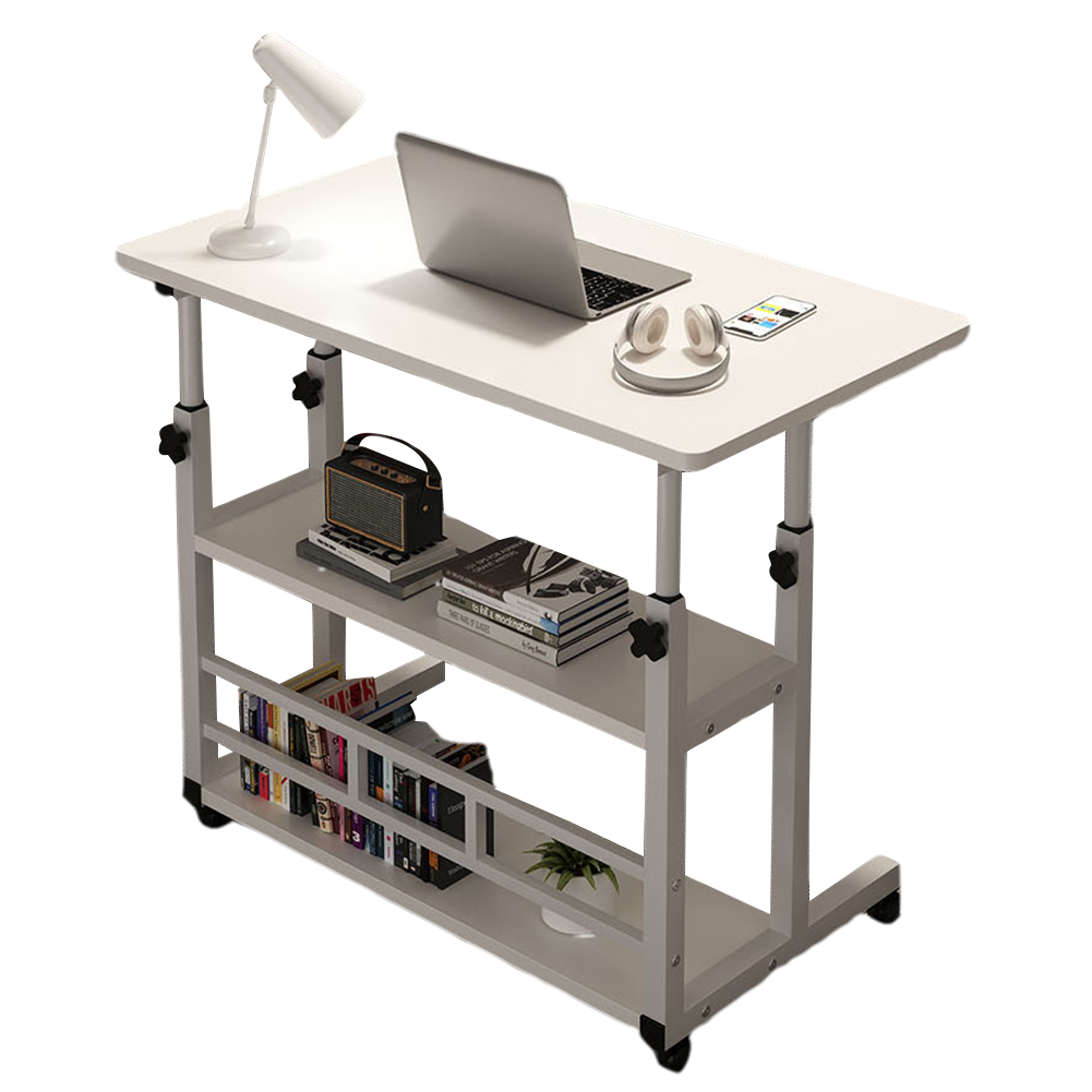 Mobile Laptop Standing Desk For Dormitory Swivel Wheel Home Desk With Rolling Wheels Height Adjusta 6