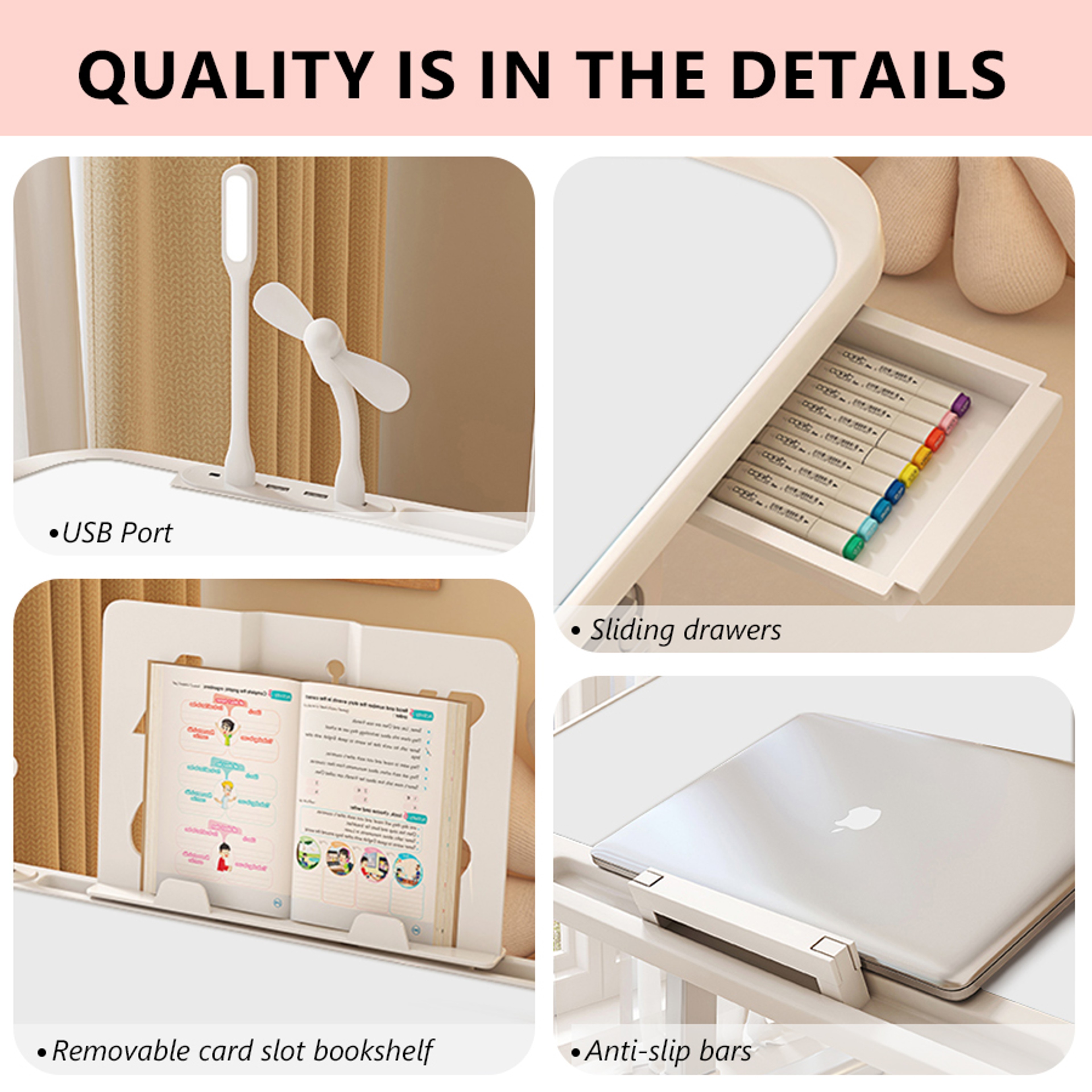 Foldable Laptop Desk Adjustable Office Desk Bed Table Computer Desk Childrens Study Desk For Bedroo 3