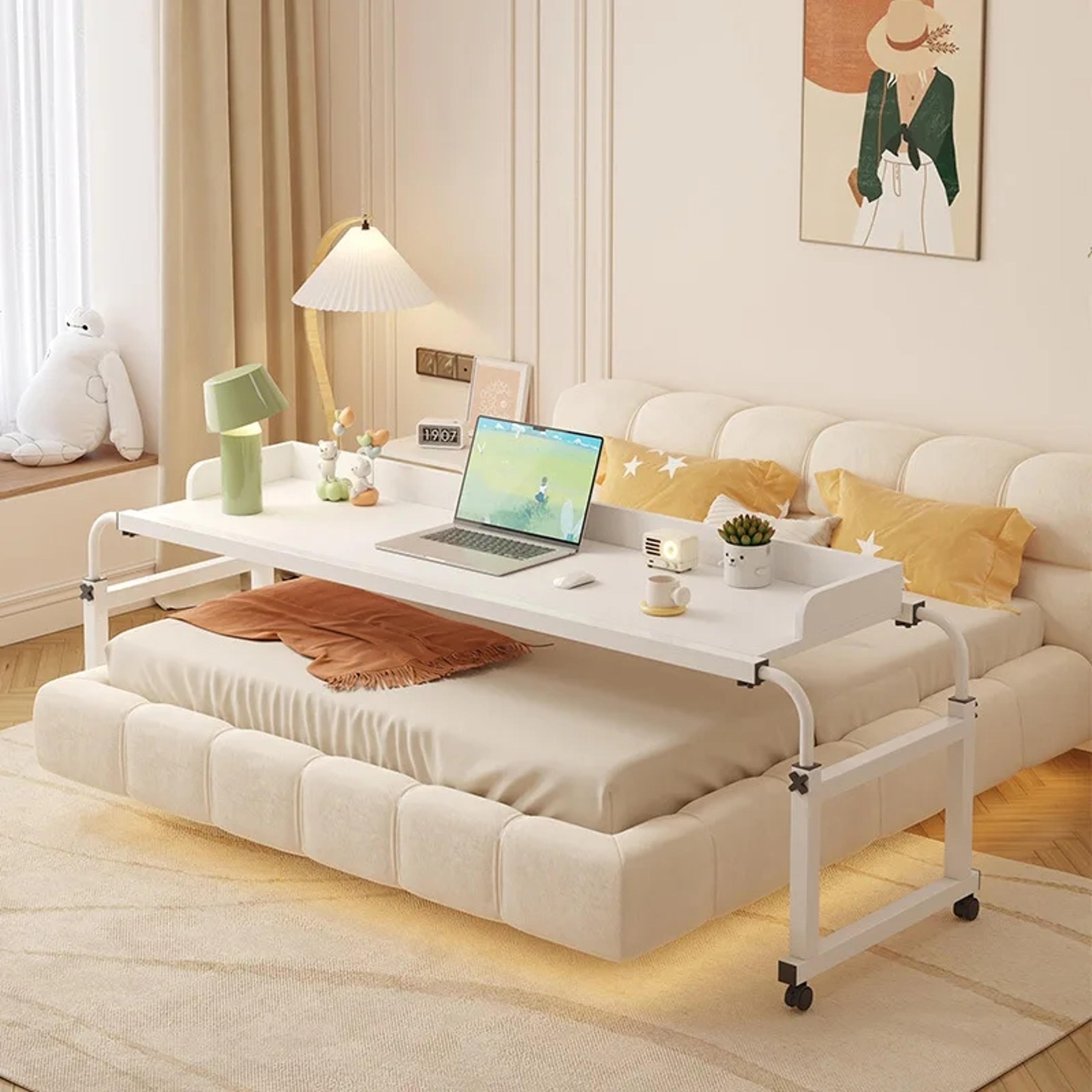 Small Table On The Bed Cross Border Bedroom Lift Mobile Computer Desk For Lazy Office 0