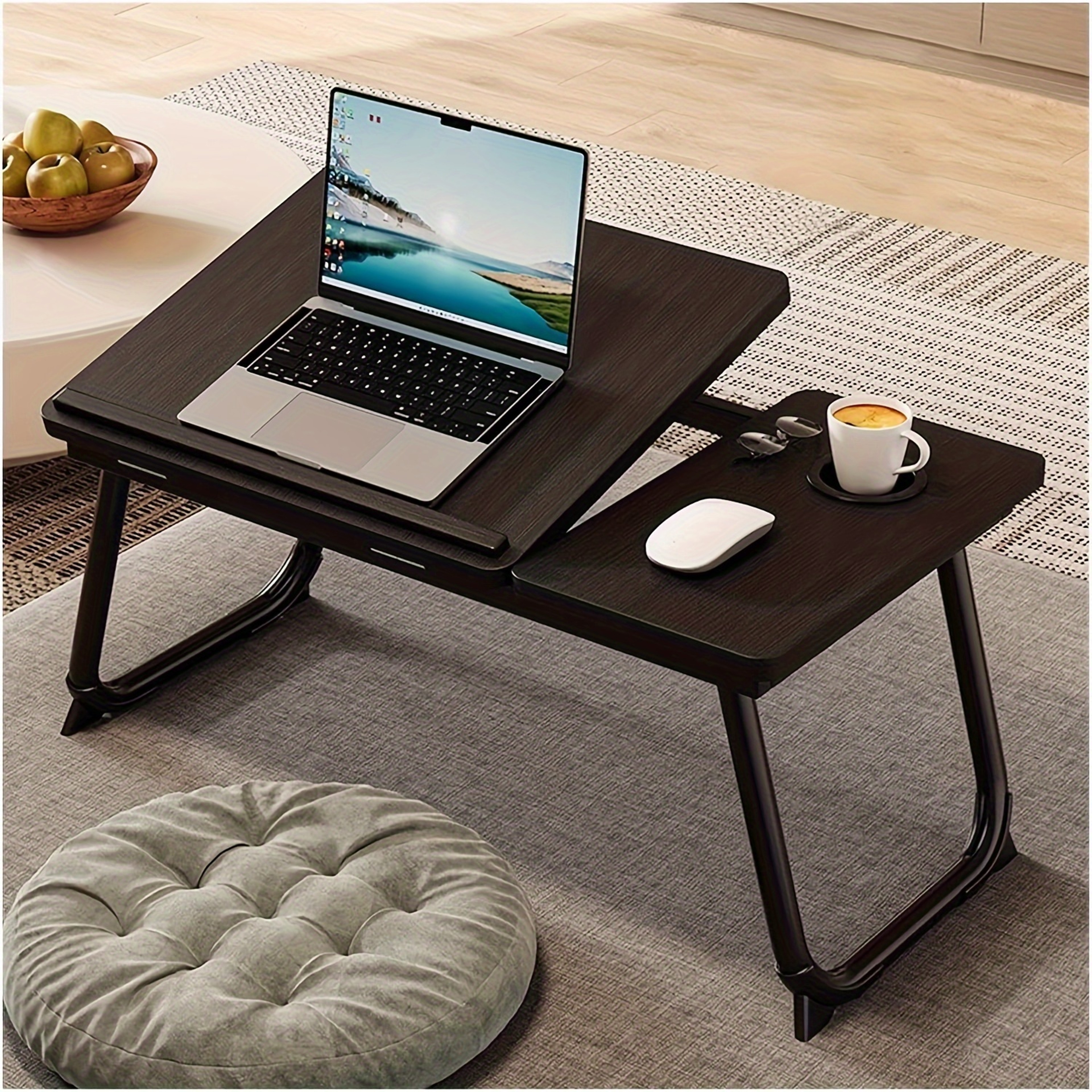 Sofa Tray Portable Bed Sofa Table Foldable Breakfast Tray With Cup Holder Bedside Laptop Stand Home 0