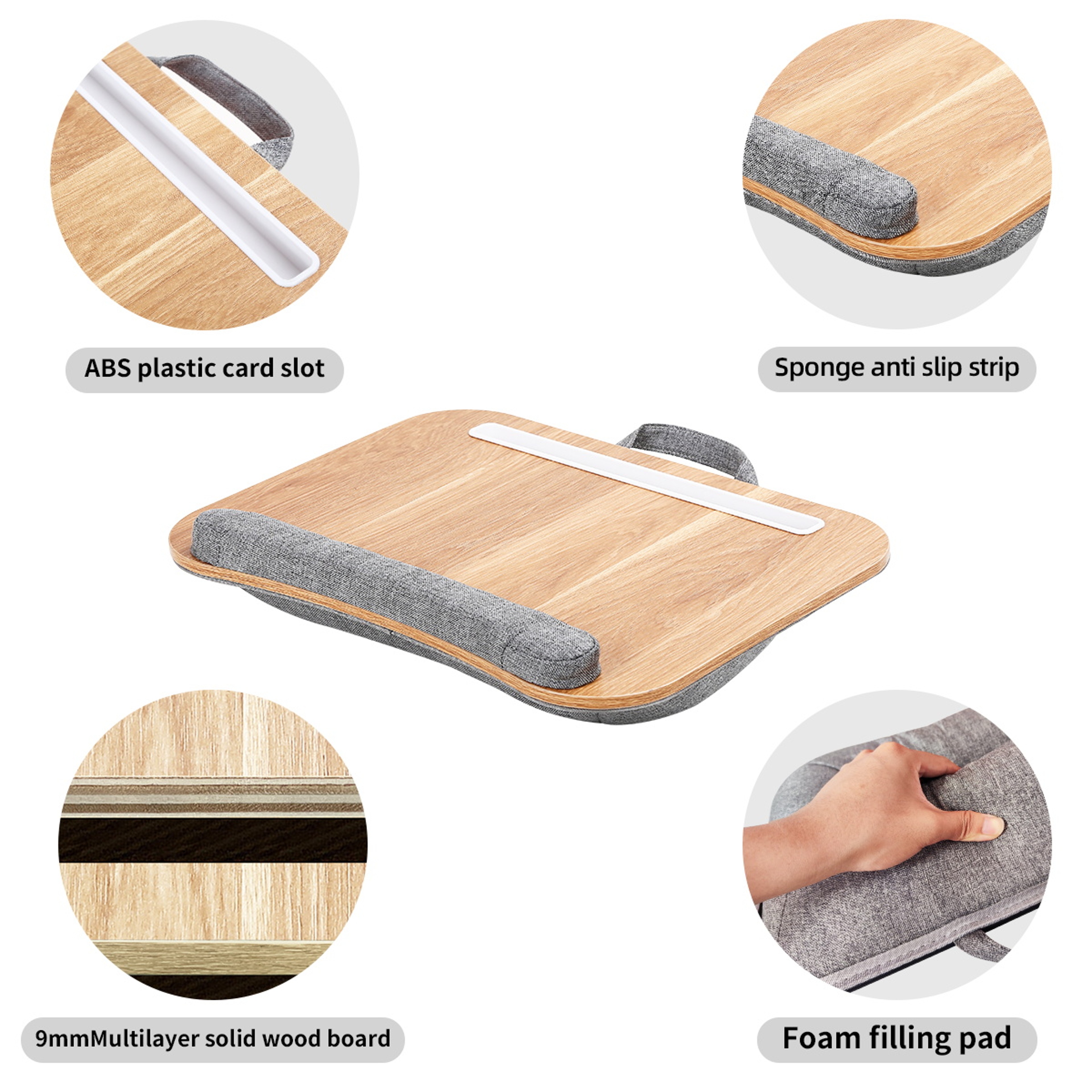 Portable Room Desk Lazy Laptop Table With Cushions And Slots Multifunctional Mini Pillow Table With 4