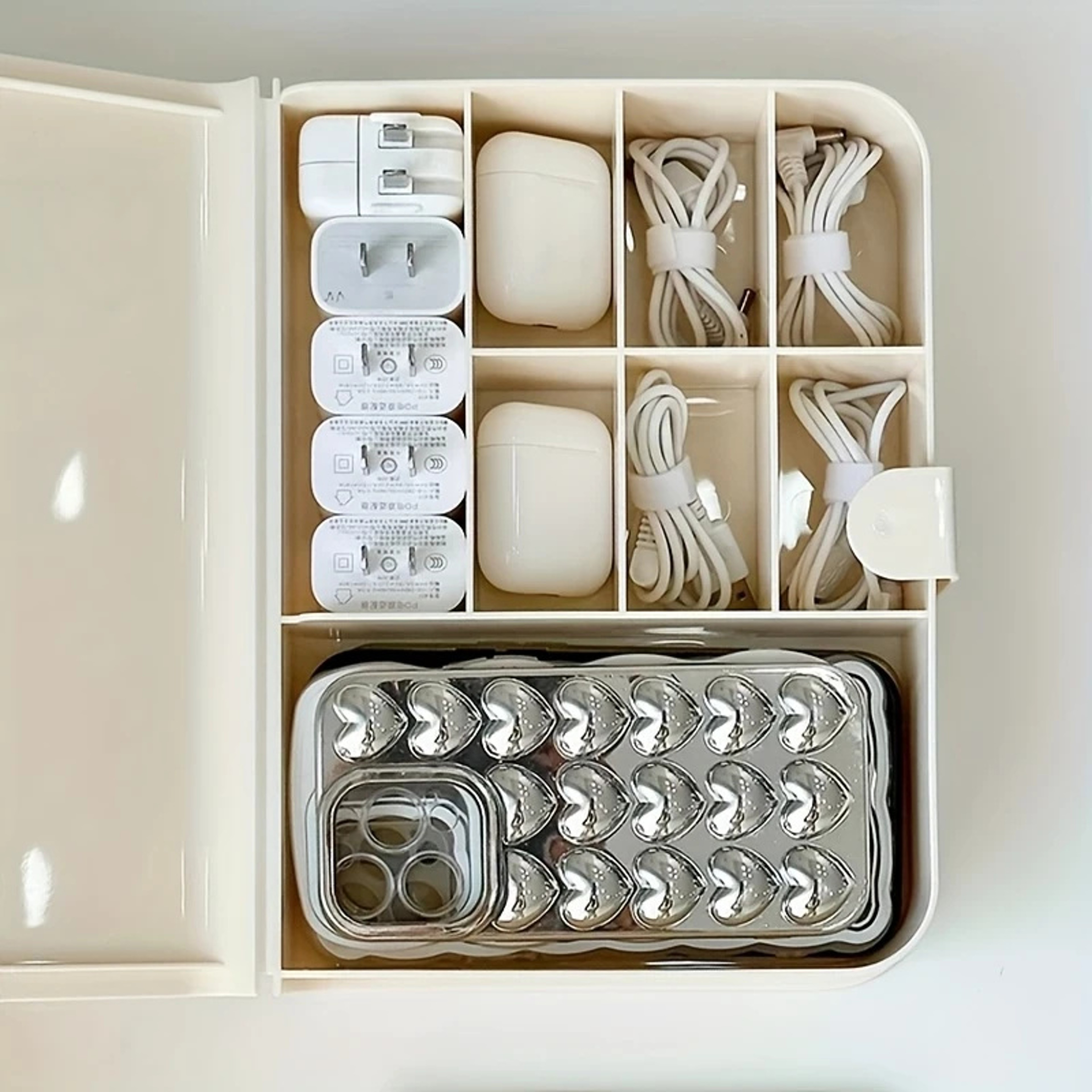 Desktop Cable Management Storage Box For Power Cords Phone Case Charger Plugs Data Cables Headphone 4