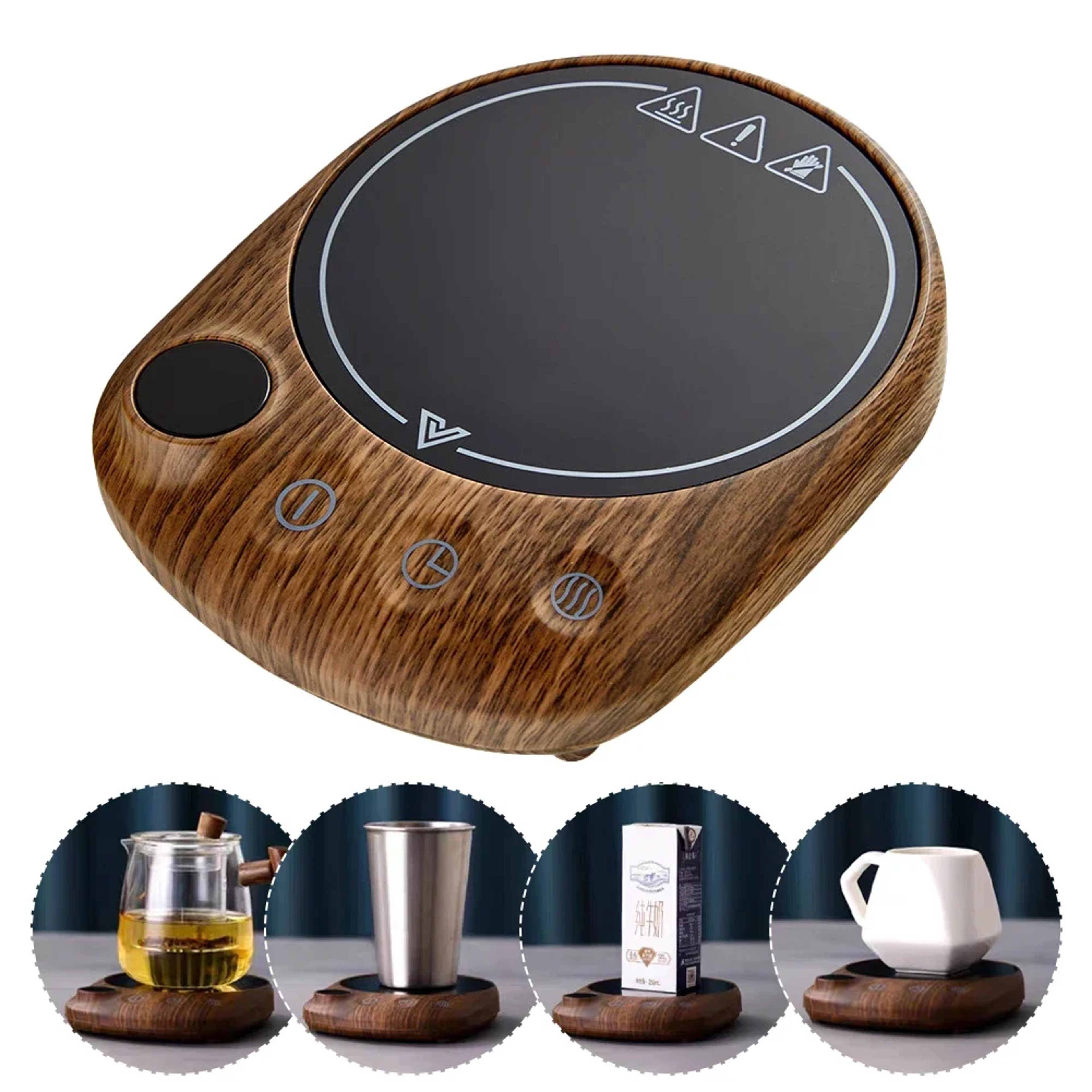 Smart Milk Tea Coffee Cup Mug Warmer For Desk Electric Beverage Heating Plate With Timer Automatic  3