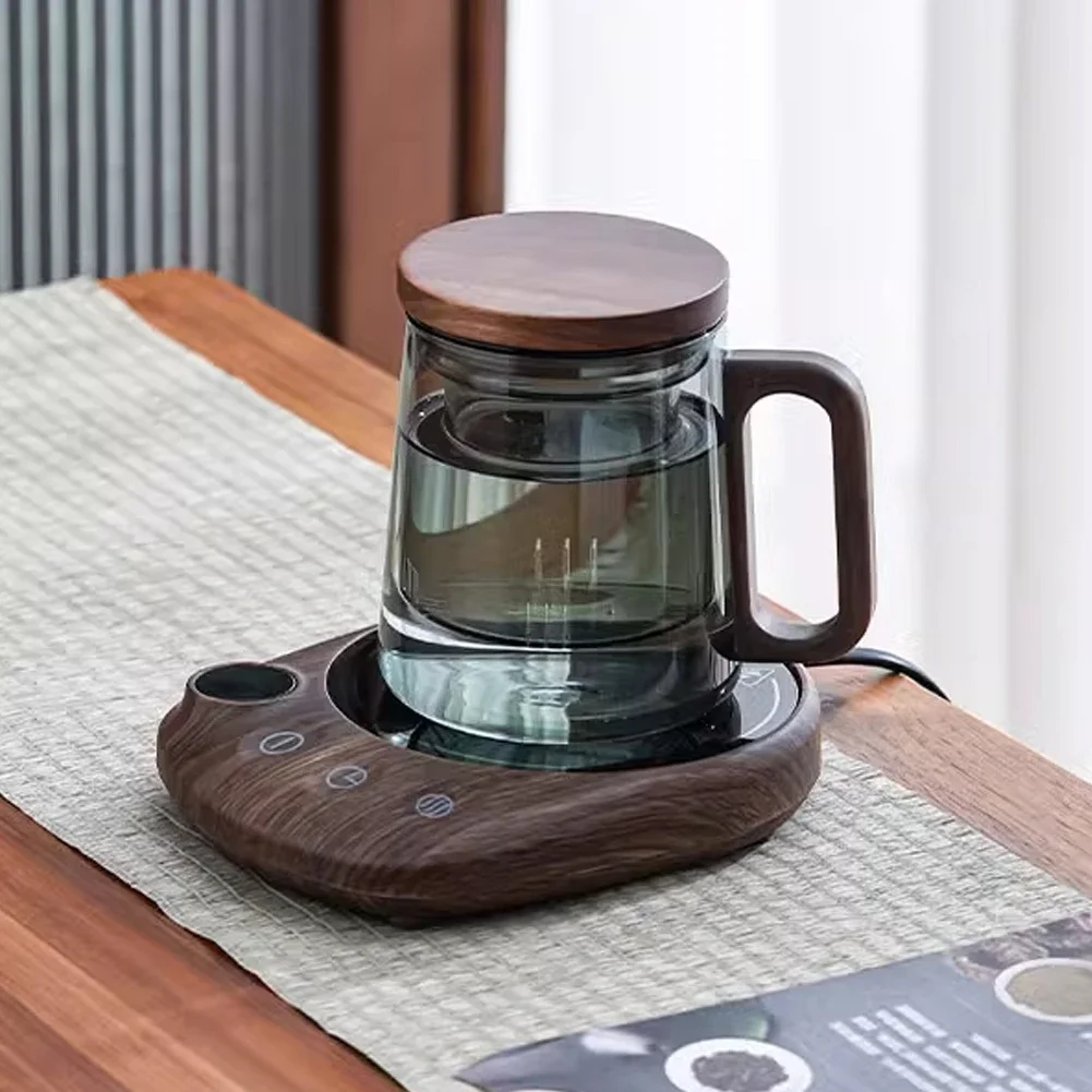 Smart Milk Tea Coffee Cup Mug Warmer For Desk Electric Beverage Heating Plate With Timer Automatic  0