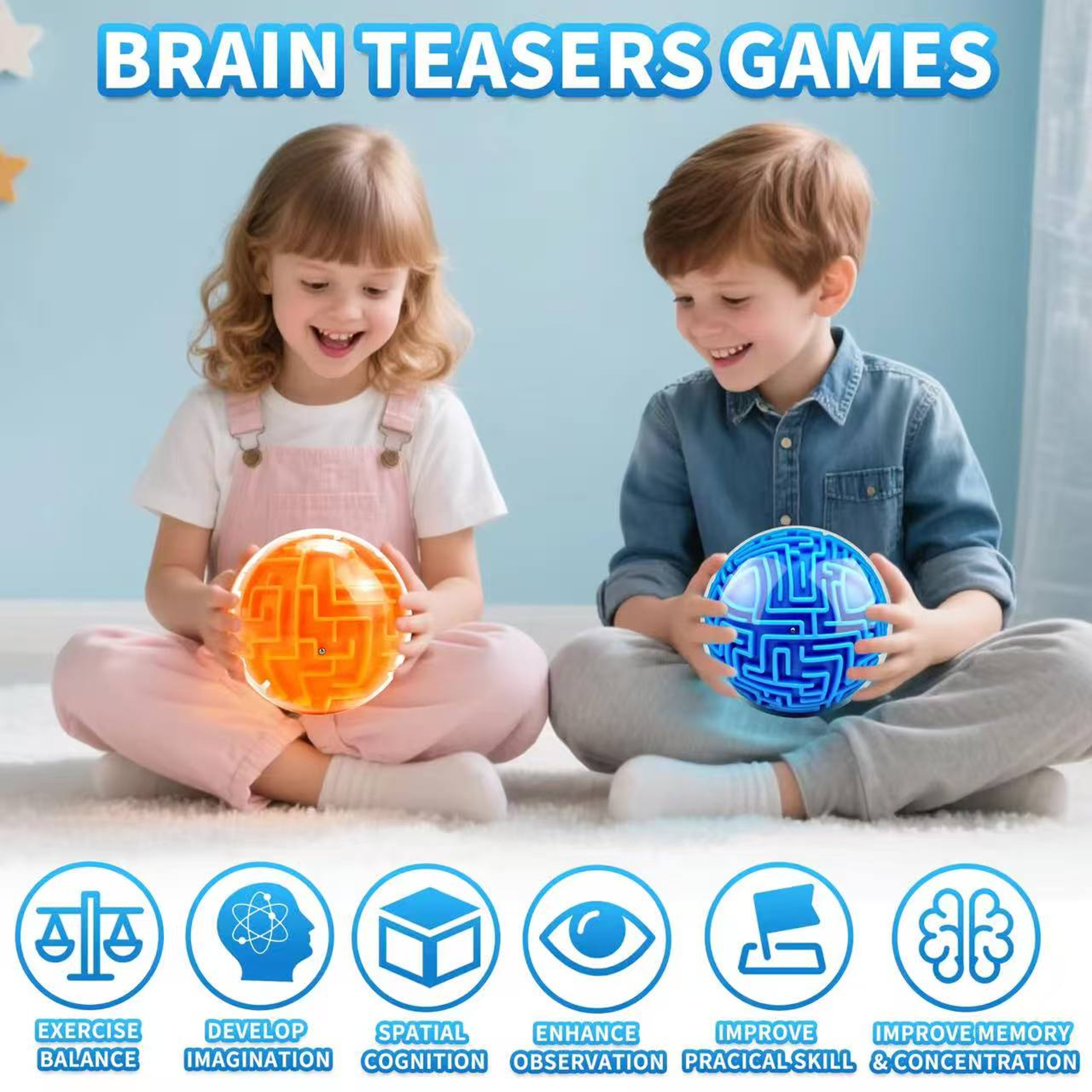 Fidgeting Toys 3D Maze Magic Cube Kids Labyrinth Puzzle Educational Intelligence Cube For Logical T 3
