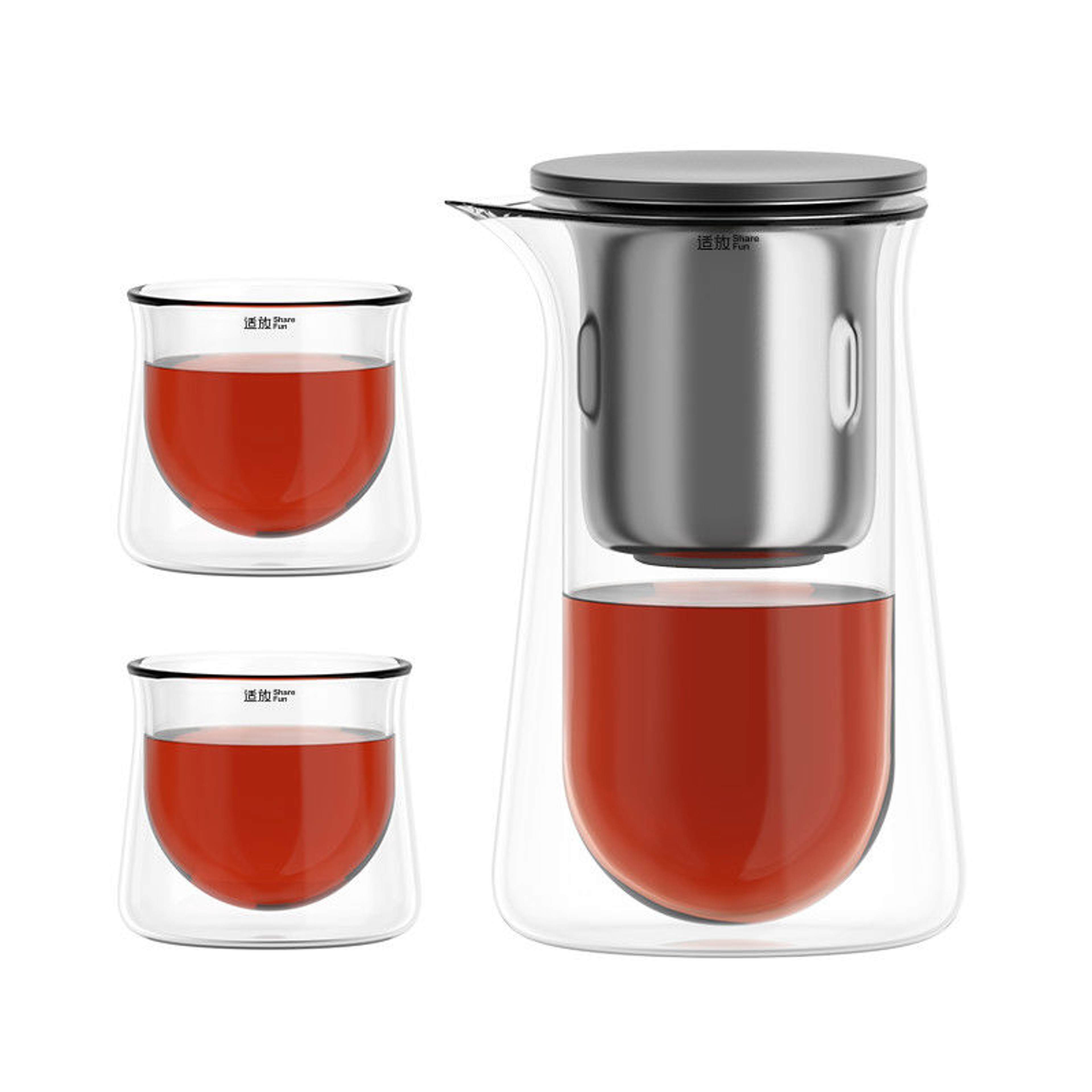 Premium Glass Teapot With Onebutton Filtration Heatresistant Antiscald Tea Brewer Magnetic Water Se 7