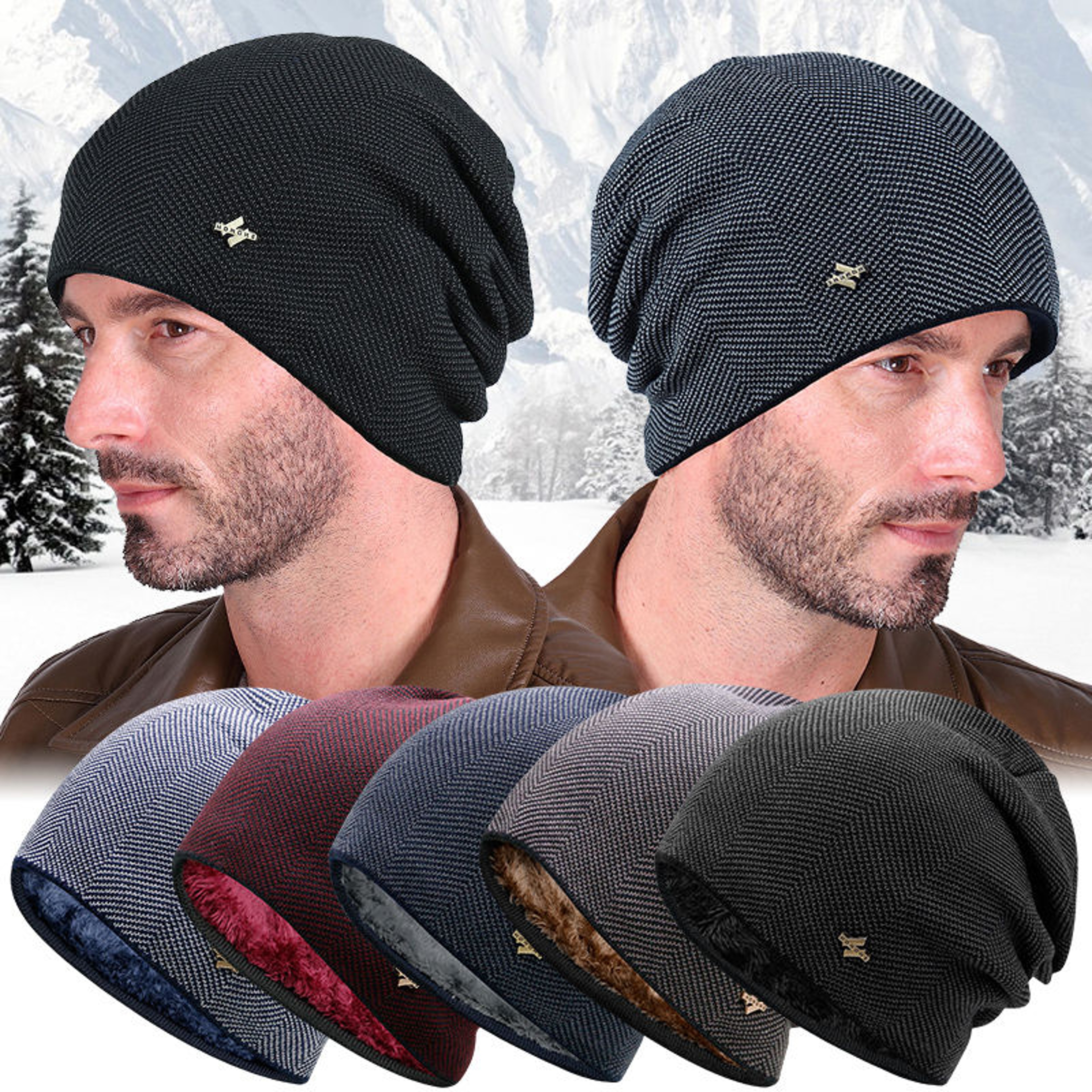 Fashion Men  Women Simple Style Thick Knitted Hat Unisex Warm Winter Hat Outdoor Sports Ski Beanie  0