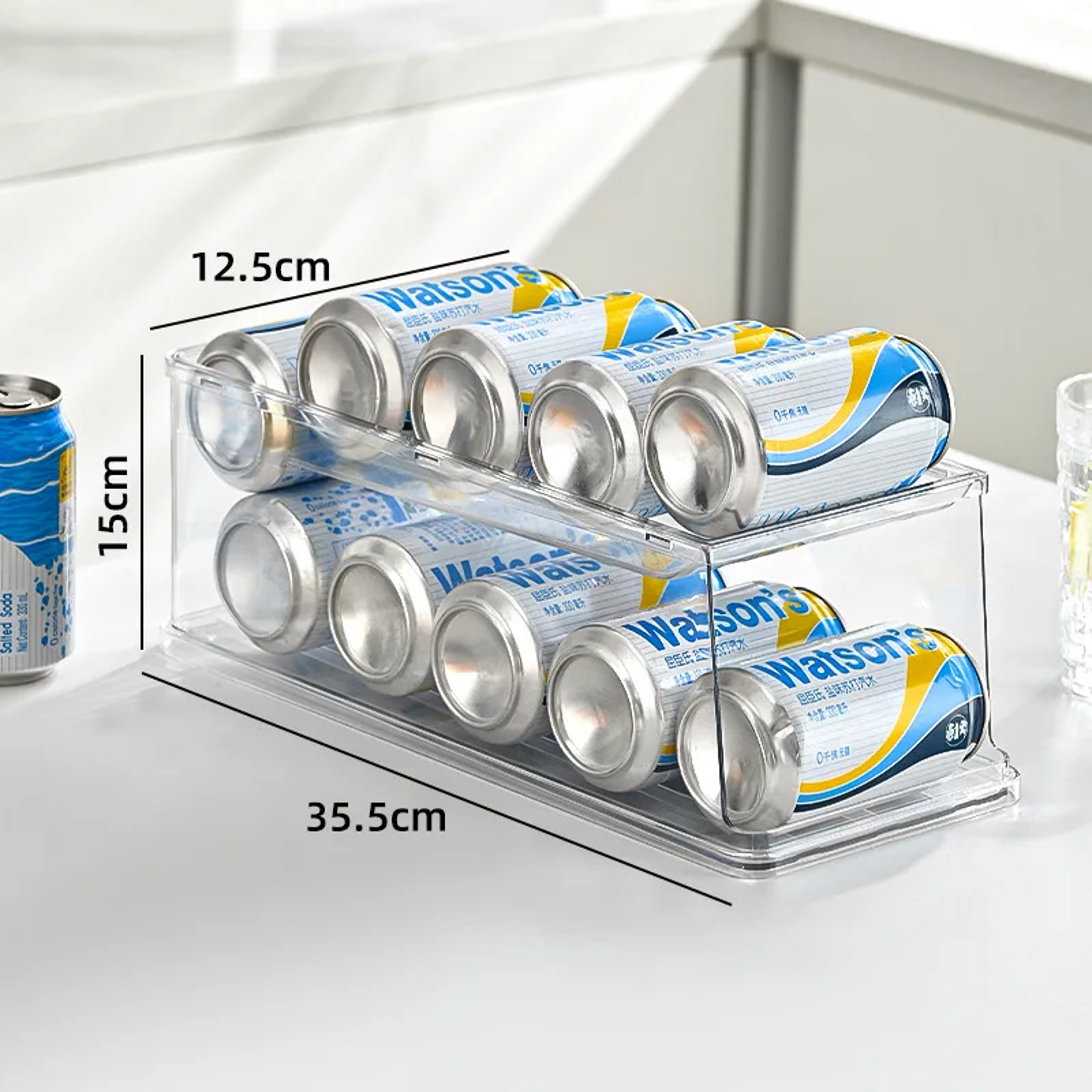 Pop Soda Can Dispenser For Fridge Stackable Refrigerator Organizer Bins Beverage Holder Clear Plast 6