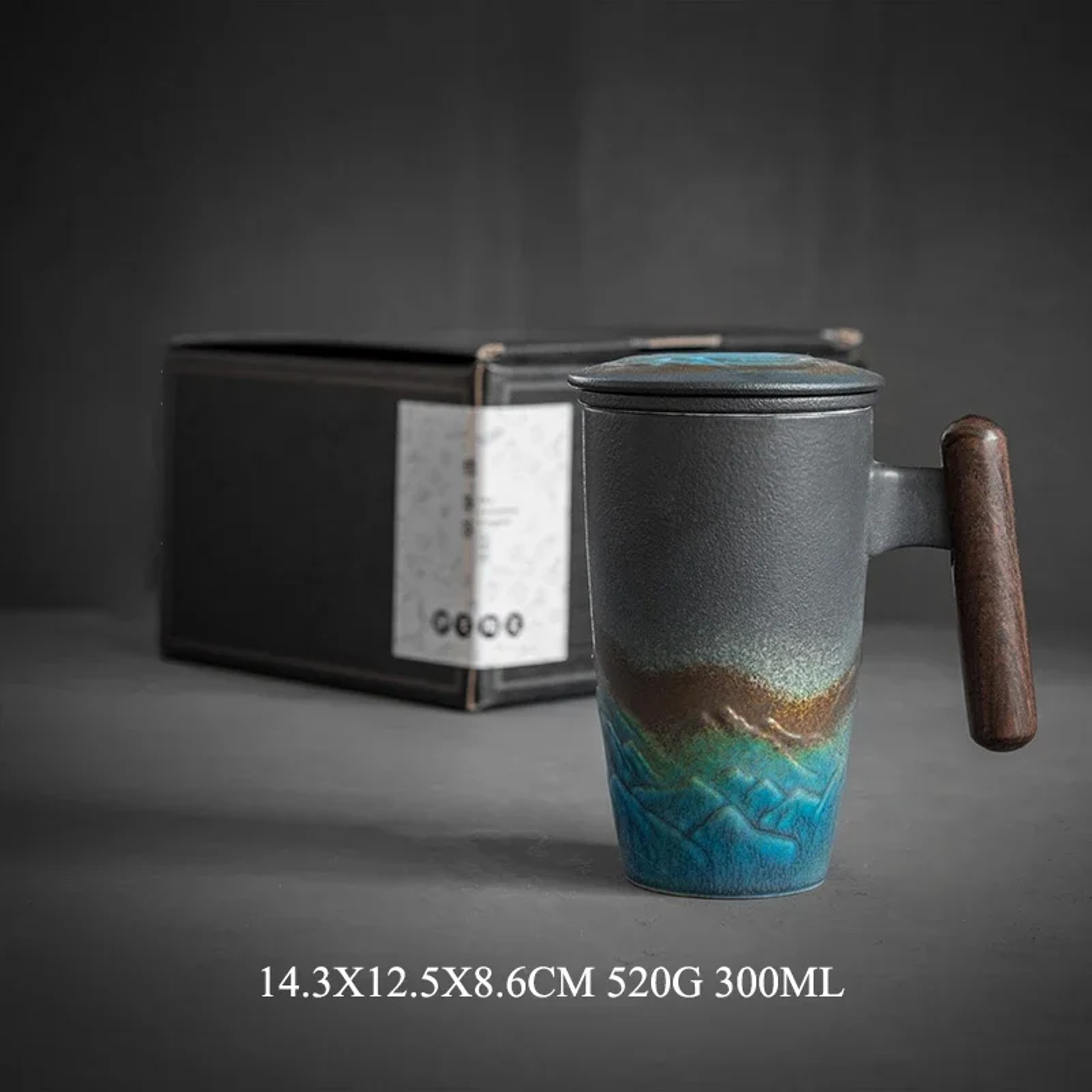 Luxury Ceramic Mug With Lid Large Capacity Wooden Handle Retro Tea Cup Personalized Office Thermal  8