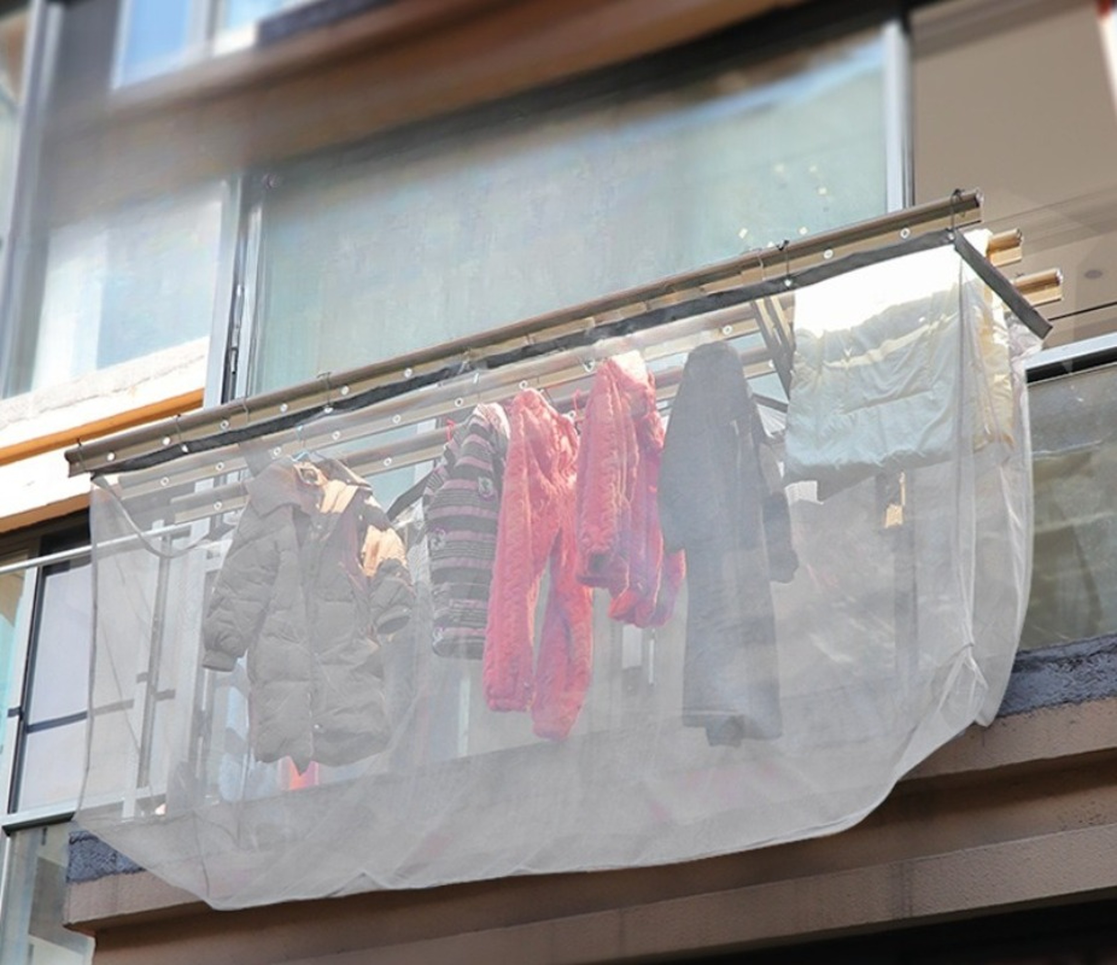 Antidrop Mesh Cover For Clothes Outdoor Highrise Balcony Telescopic Drying Pocket Household Clothes