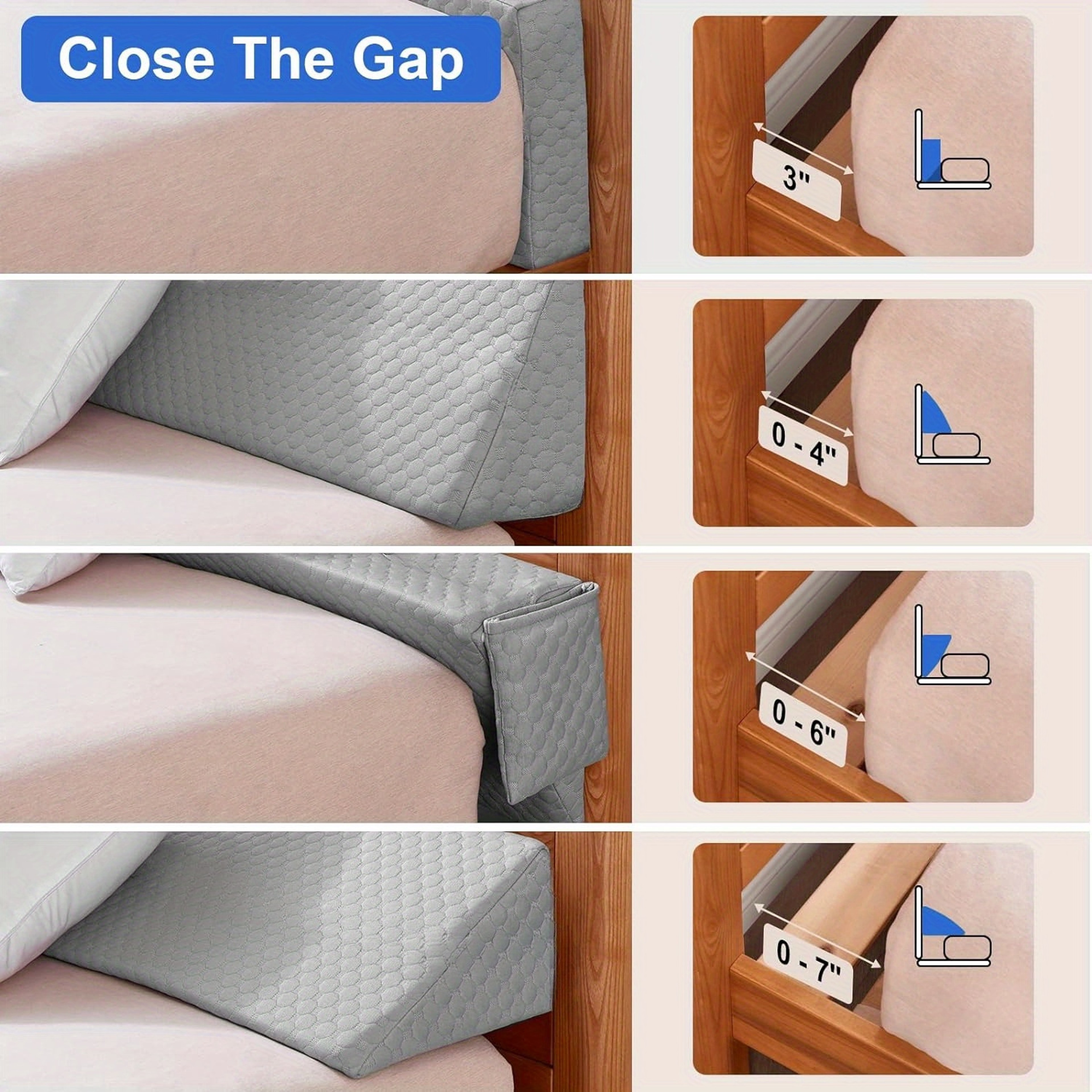Comfortable Bed Wedge Pillow  Removable Cover Backrest Support Sleep Headboard Filler For Bedroom C 3