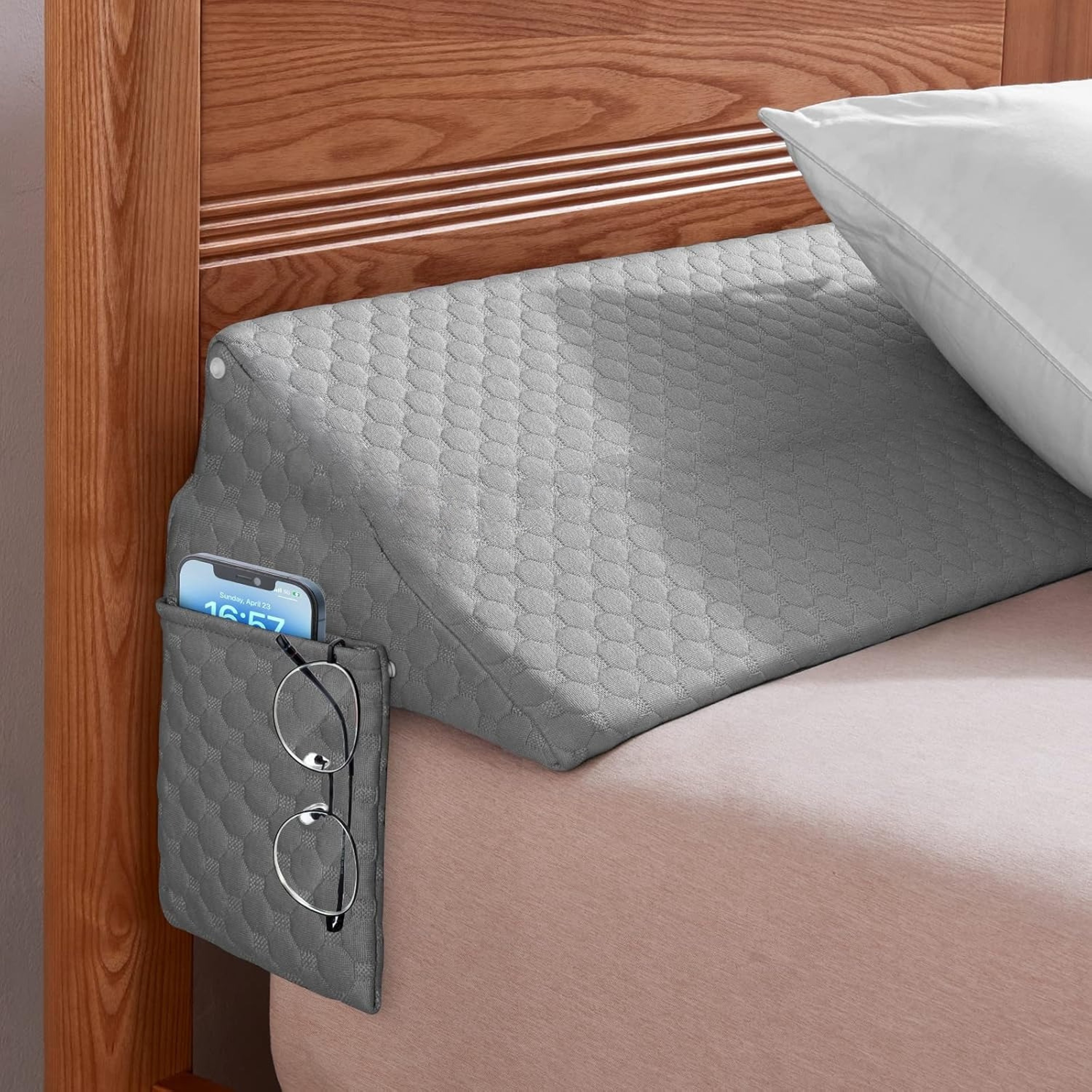 Comfortable Bed Wedge Pillow  Removable Cover Backrest Support Sleep Headboard Filler For Bedroom C 0