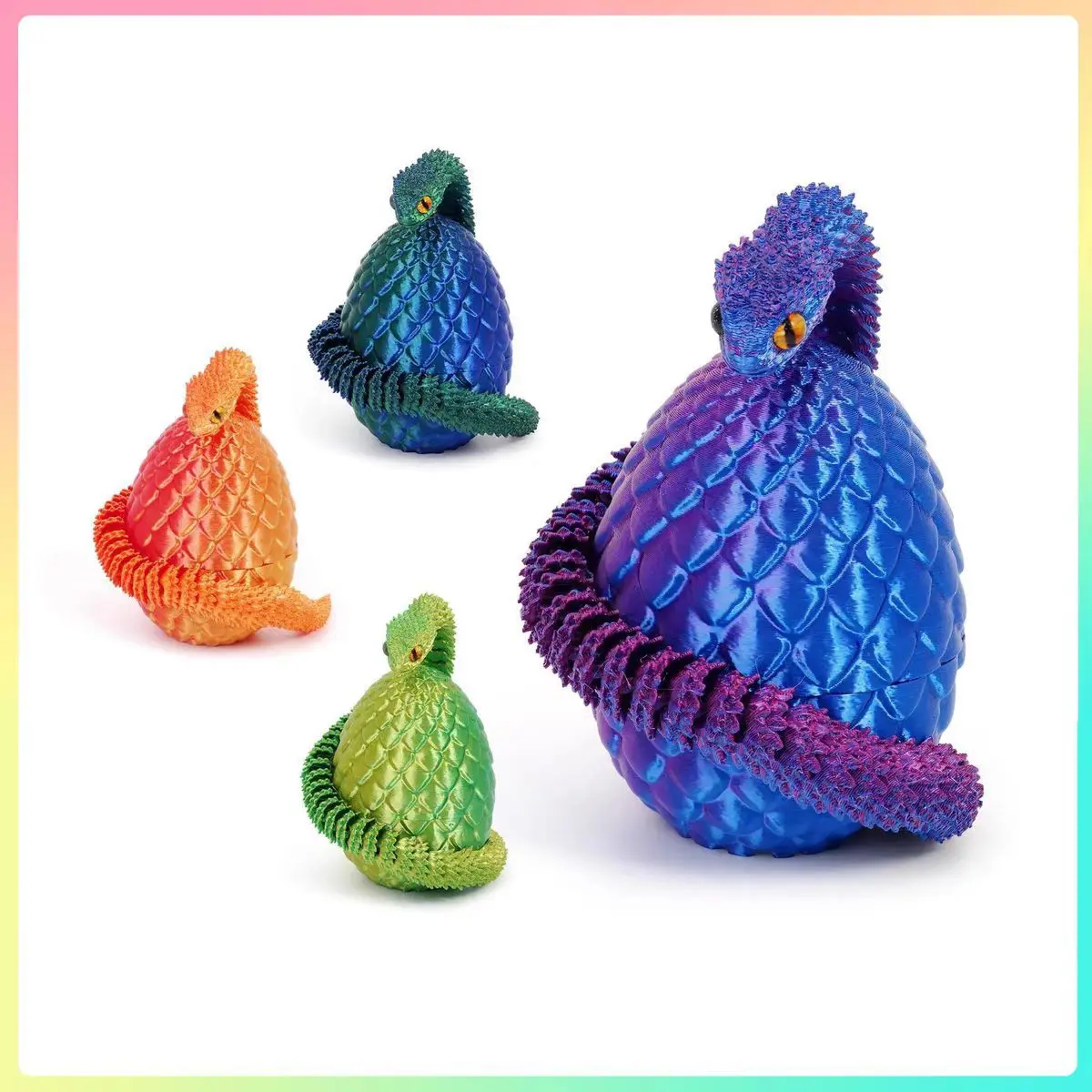 Egg Toys Creative Stress Relief Printing Action Figure Snake Moveable Rotation Desktop Ornaments An 5