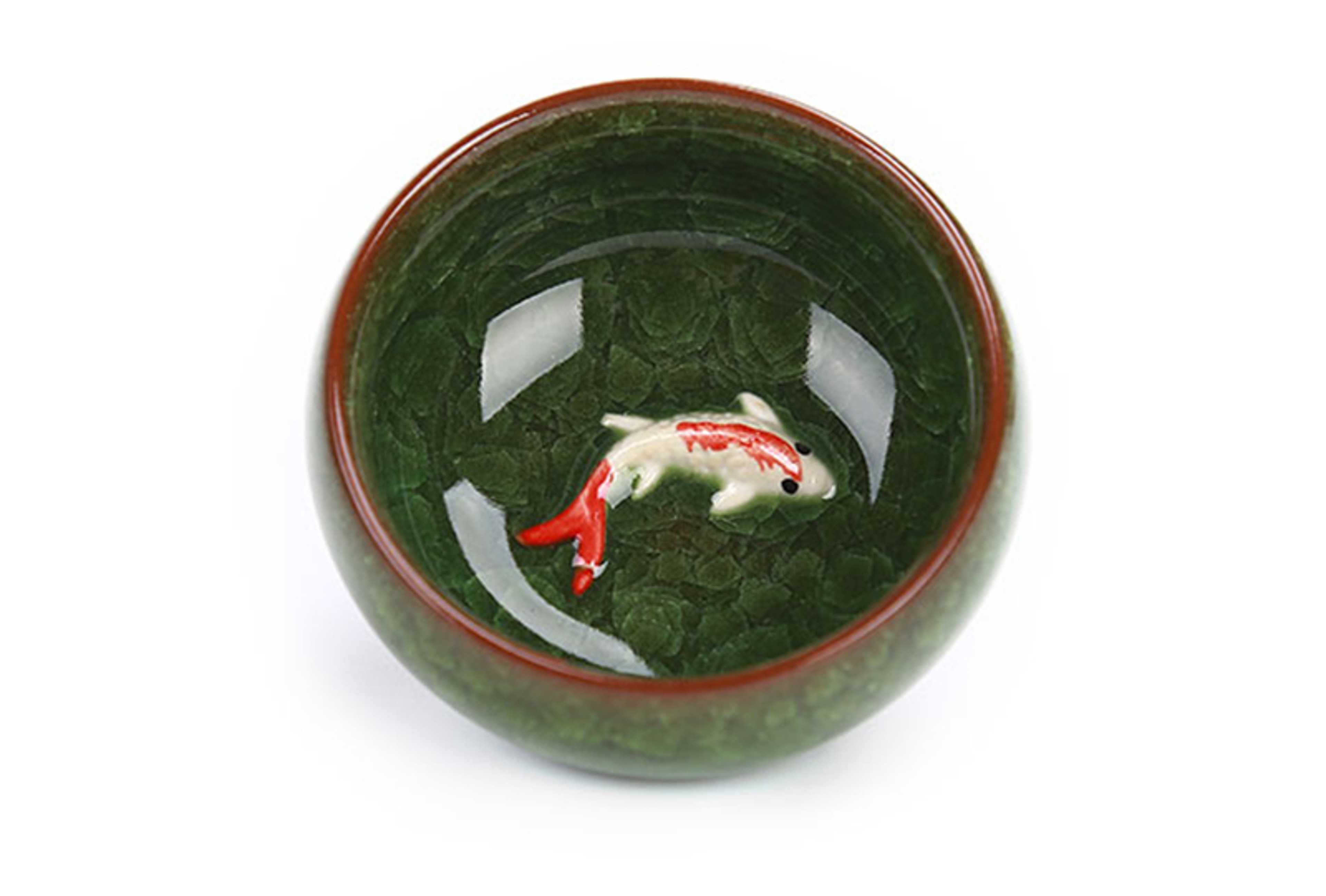 Kung Fu Tea Set Crackle Glaze Gift Package 3D Golden Fish China Tea Cup Set Chinese Teacup Sets Tra 2