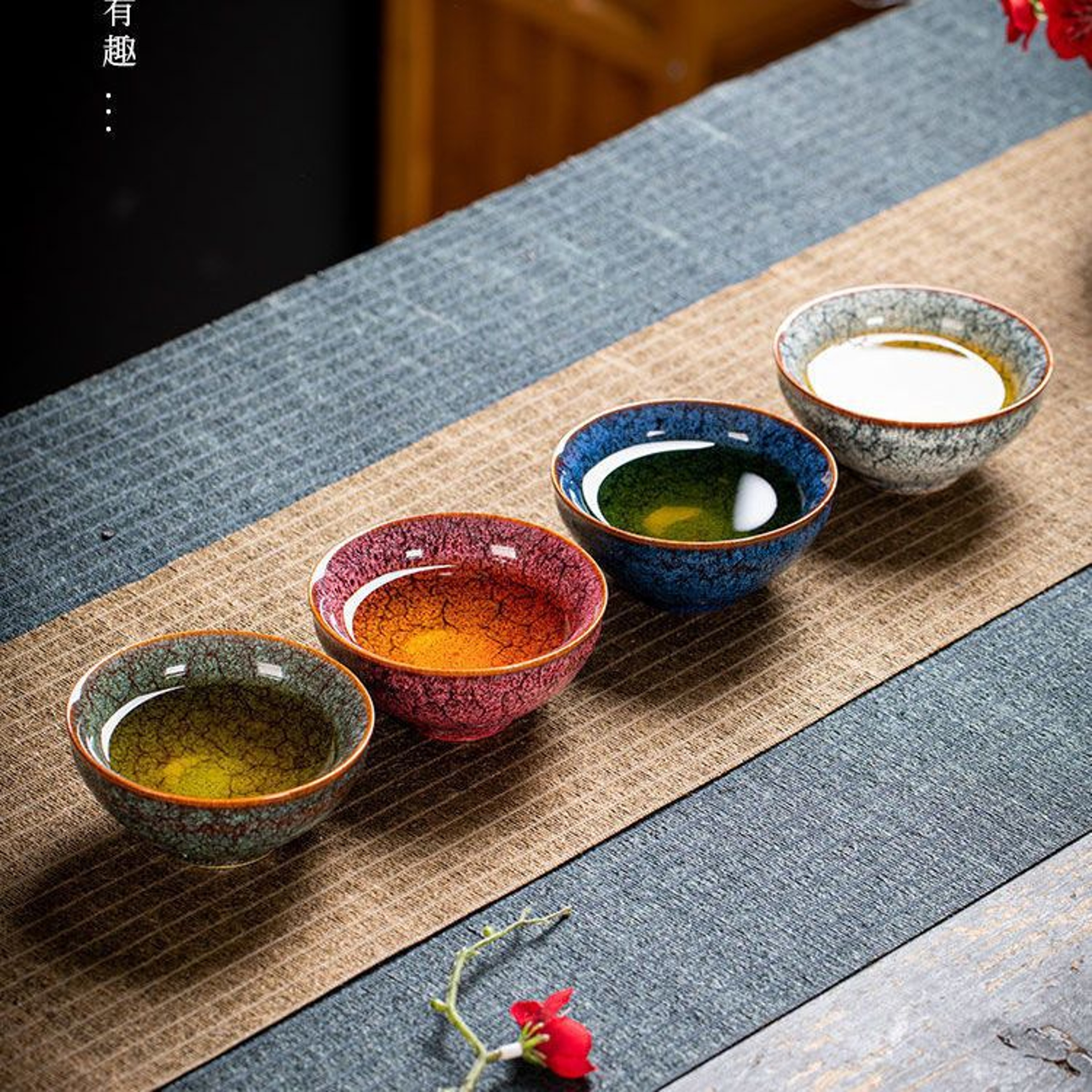 Four Seasons Kiln Transformed Tea Cup Ceramic Tea Cup Tea Bowl Kung Fu Tea Set Household Souvenir G 0