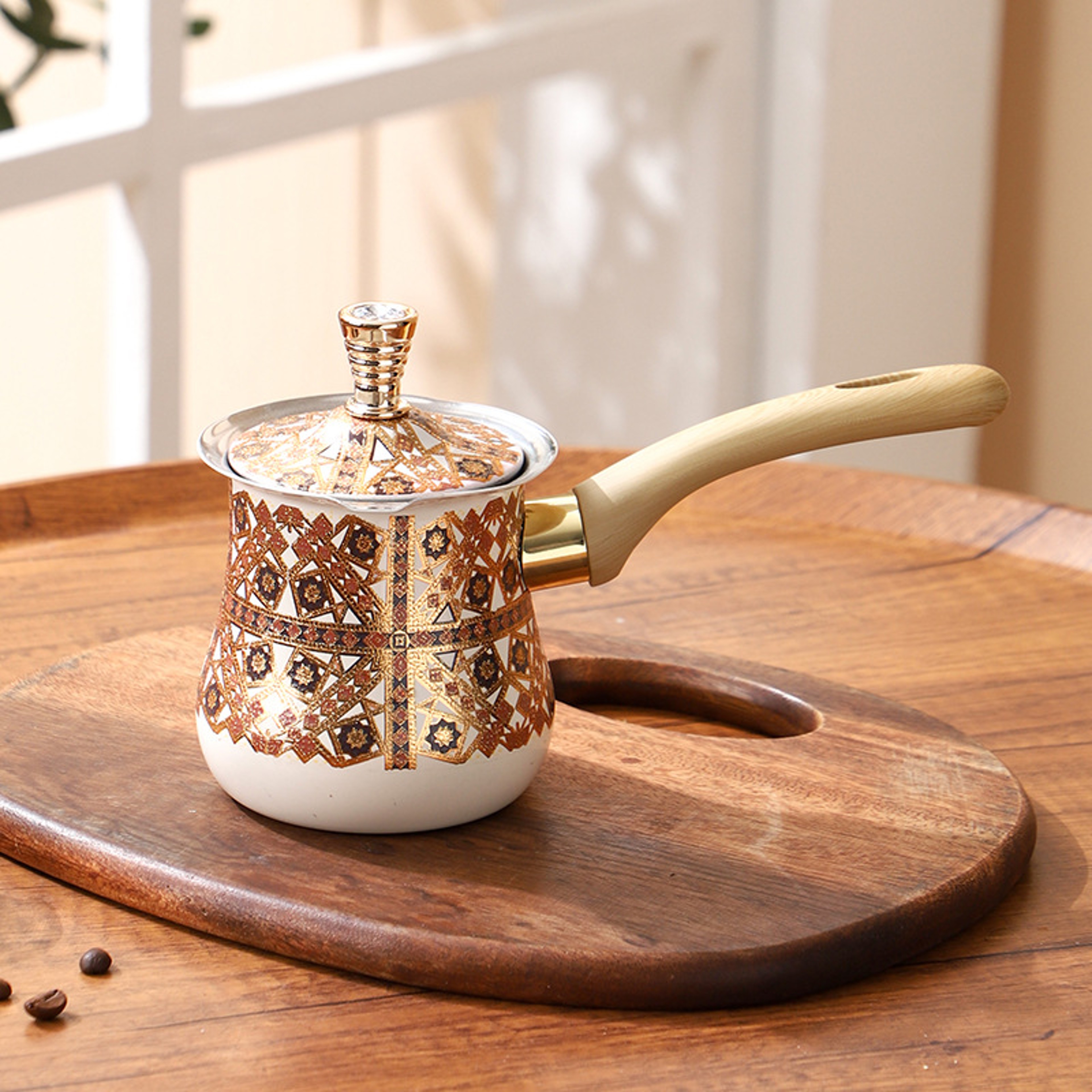 Turkish Coffee Pot Stainless Steel With Lid Tea Pots And Kettles For Tea Chocolate Butter Milk Make 8
