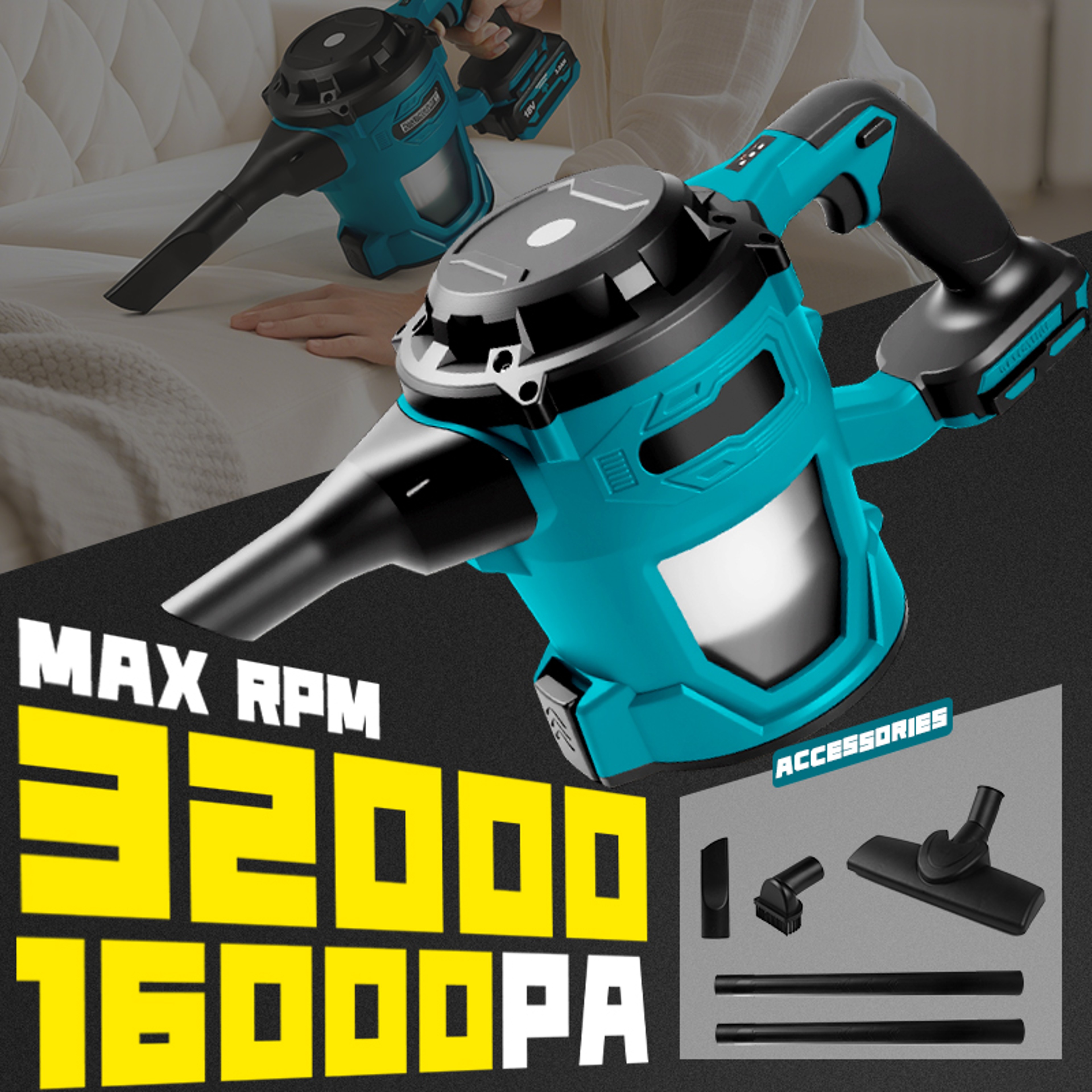 Handheld Rechargeable Cordless Electric Vacuum Cleaner Dry And Wet Dust Carpet Collector Machine Fo 3