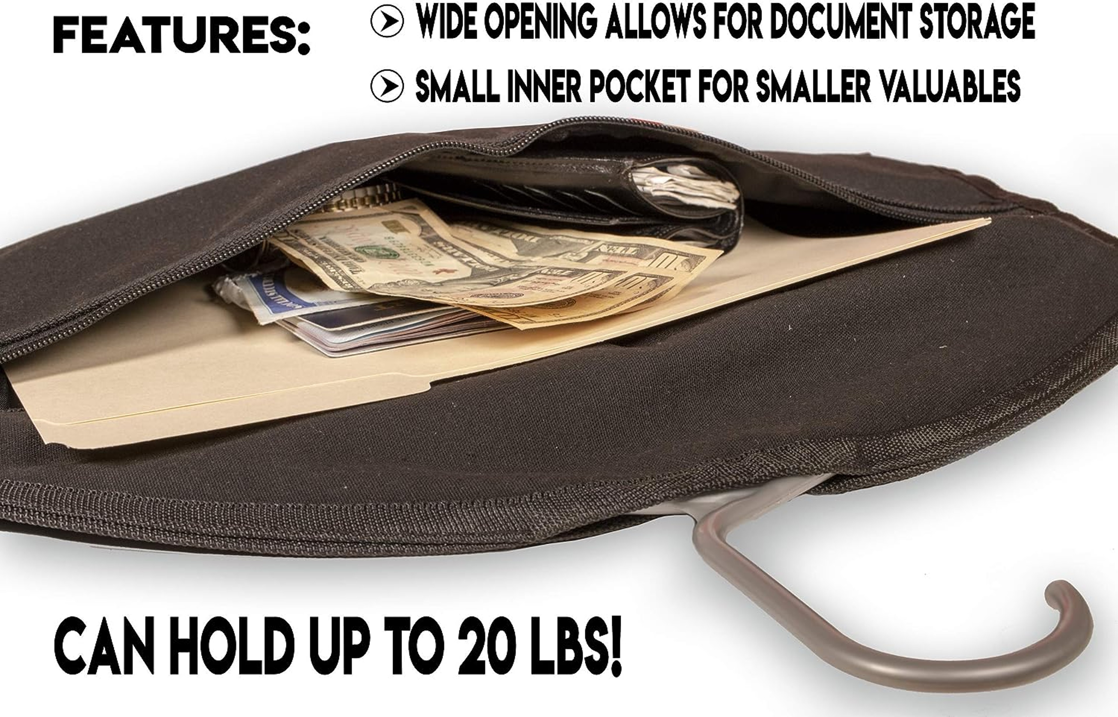 Hidden Pocket Safe Hanger Diversion Safe Fits Under Hanging Clothes To Hide Valuables Securely At H 2