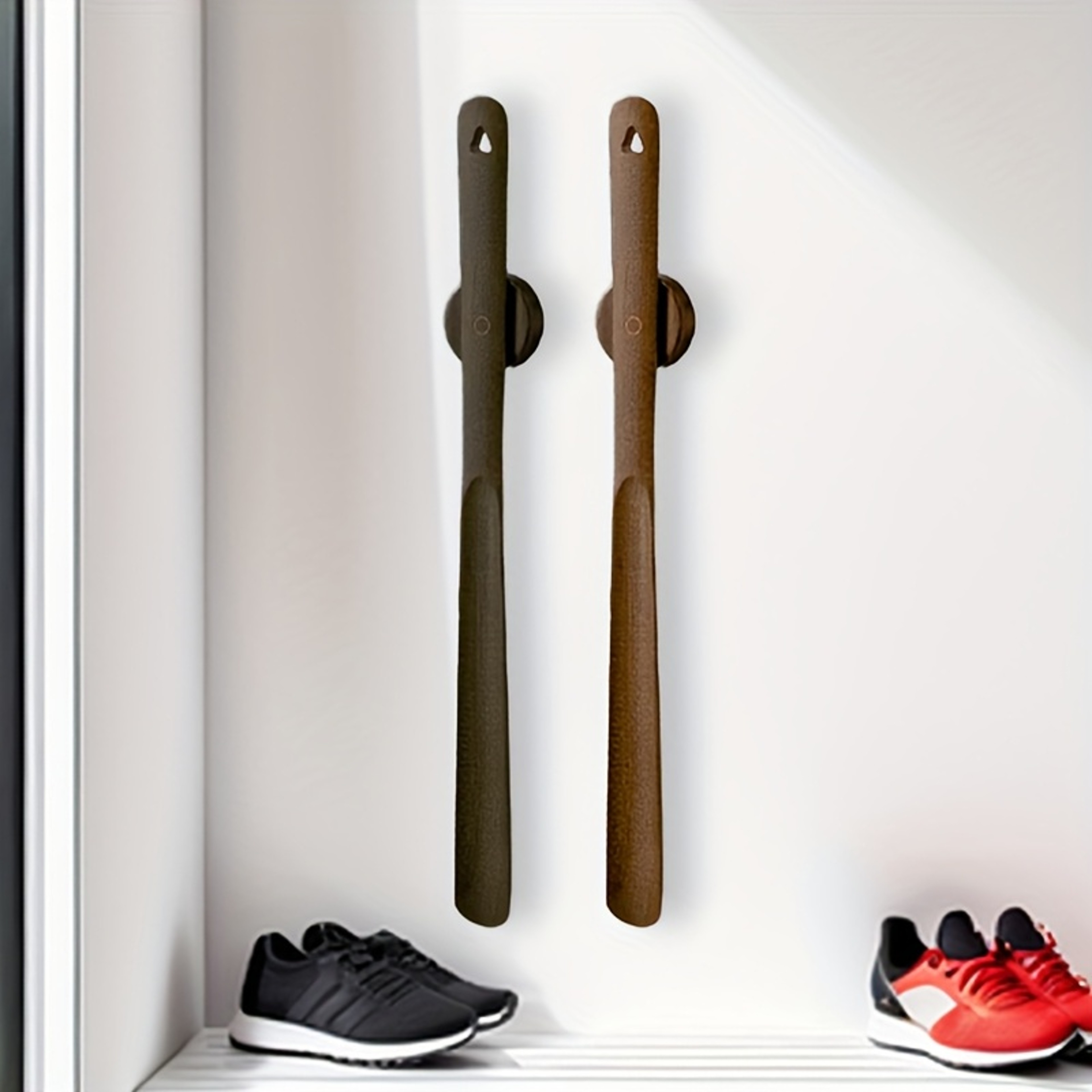 Smooth Beech Wood Long Handle Shoe Horn Premium Magnetic Base For Effortless Use Perfect For Shoes 0