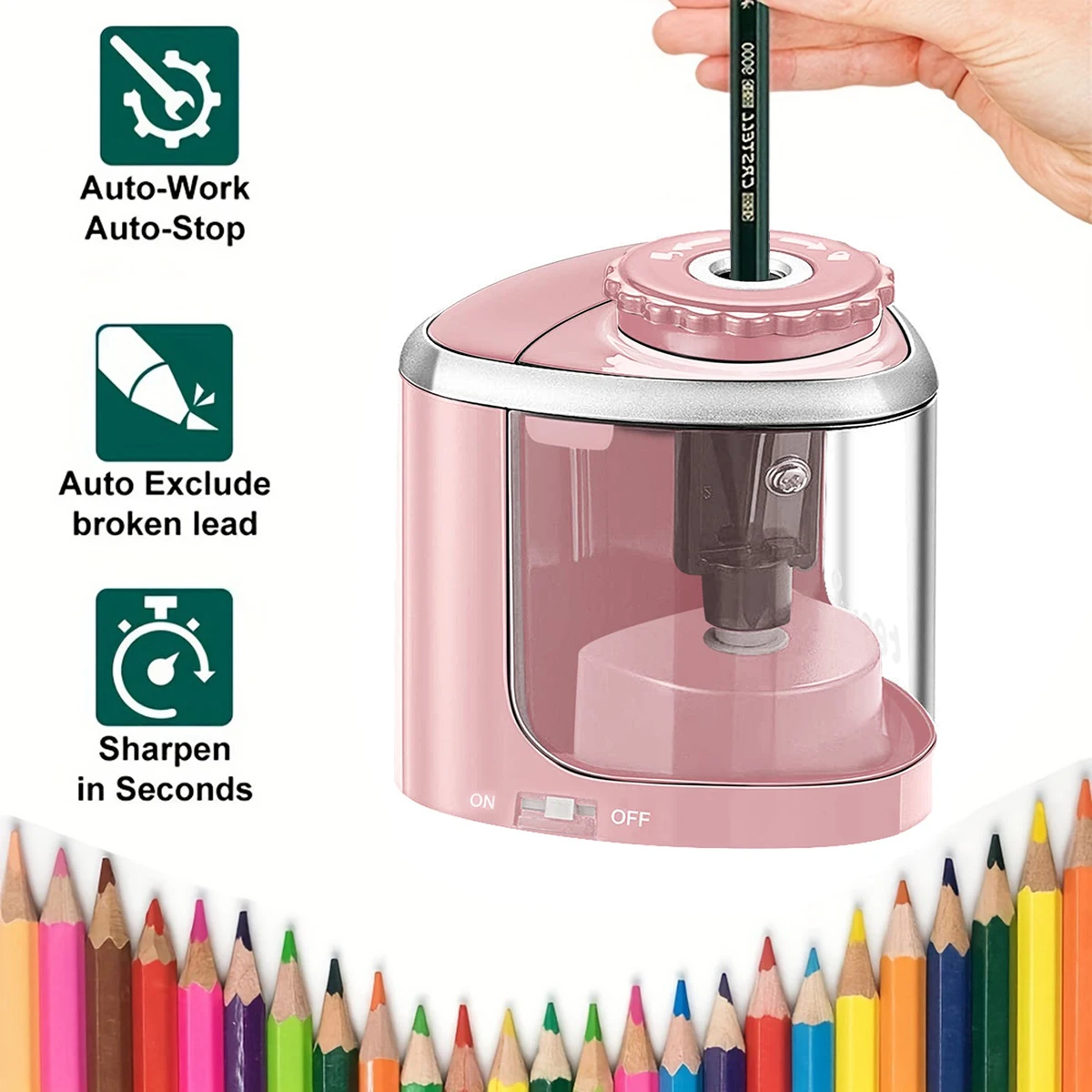 Desktop Automatic Pencil Sharpener Electric Sharpener Assembly Perfect For Students Office Statione 7