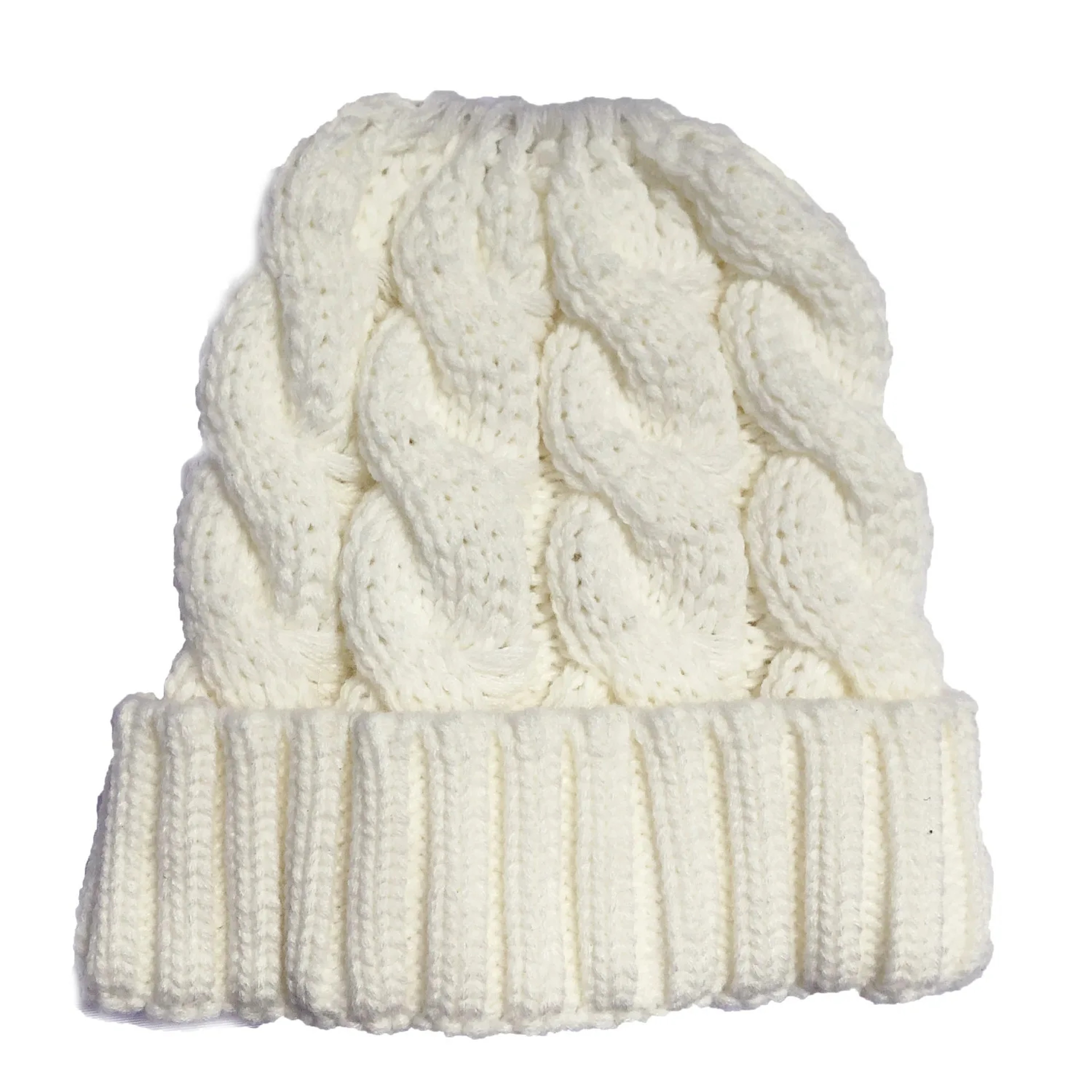 Women Winter Beanies Knitted, Girls Cap Twist Crochet Winter Hats, Female Pompom Beanie Ear Braid Ponytail Skullies Hat – view 7