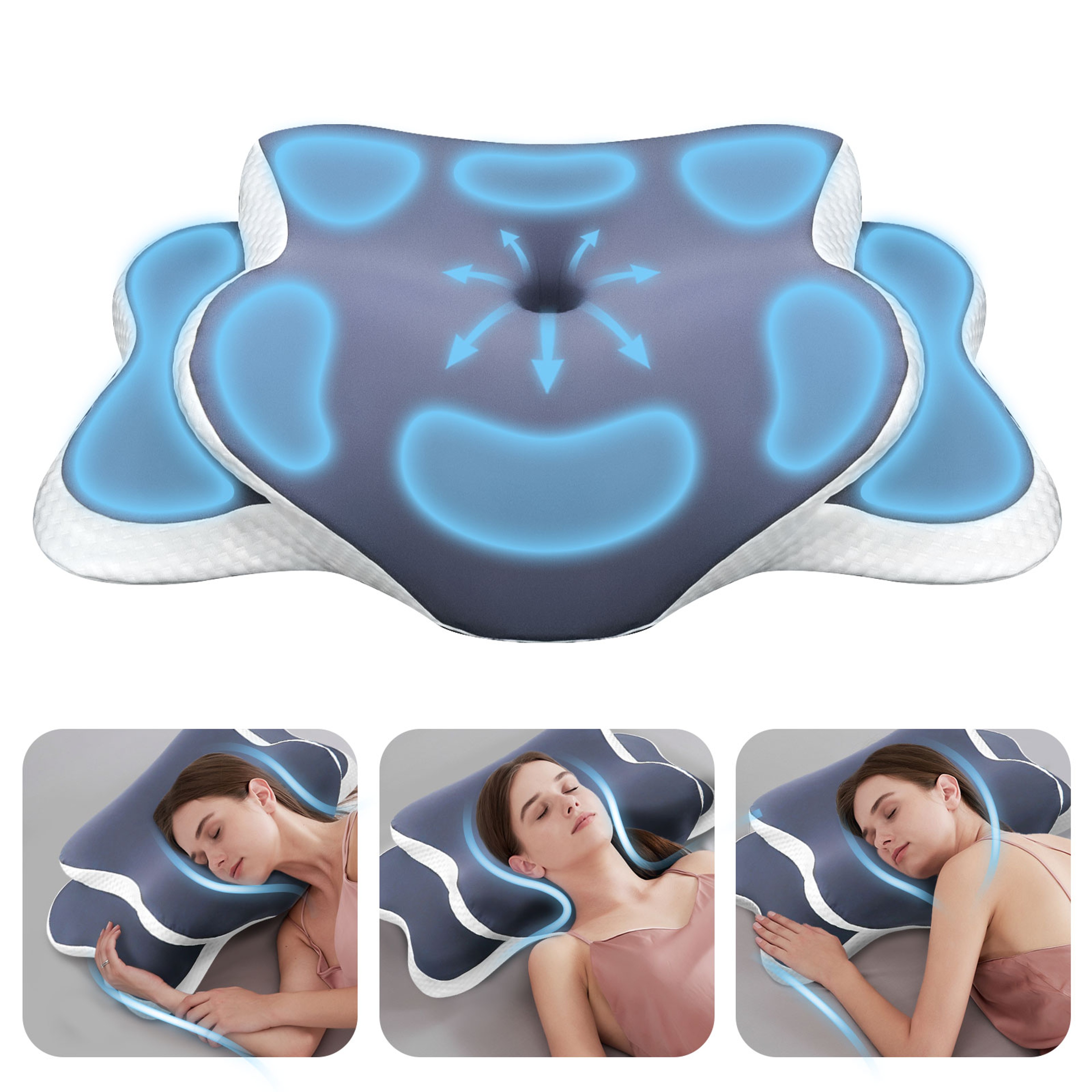 Contour Memory Foam Cervical Pillow, Neck Pain Relief for Side, Back, Stomach Sleepers, Orthopedic Ergonomic Support – view 2
