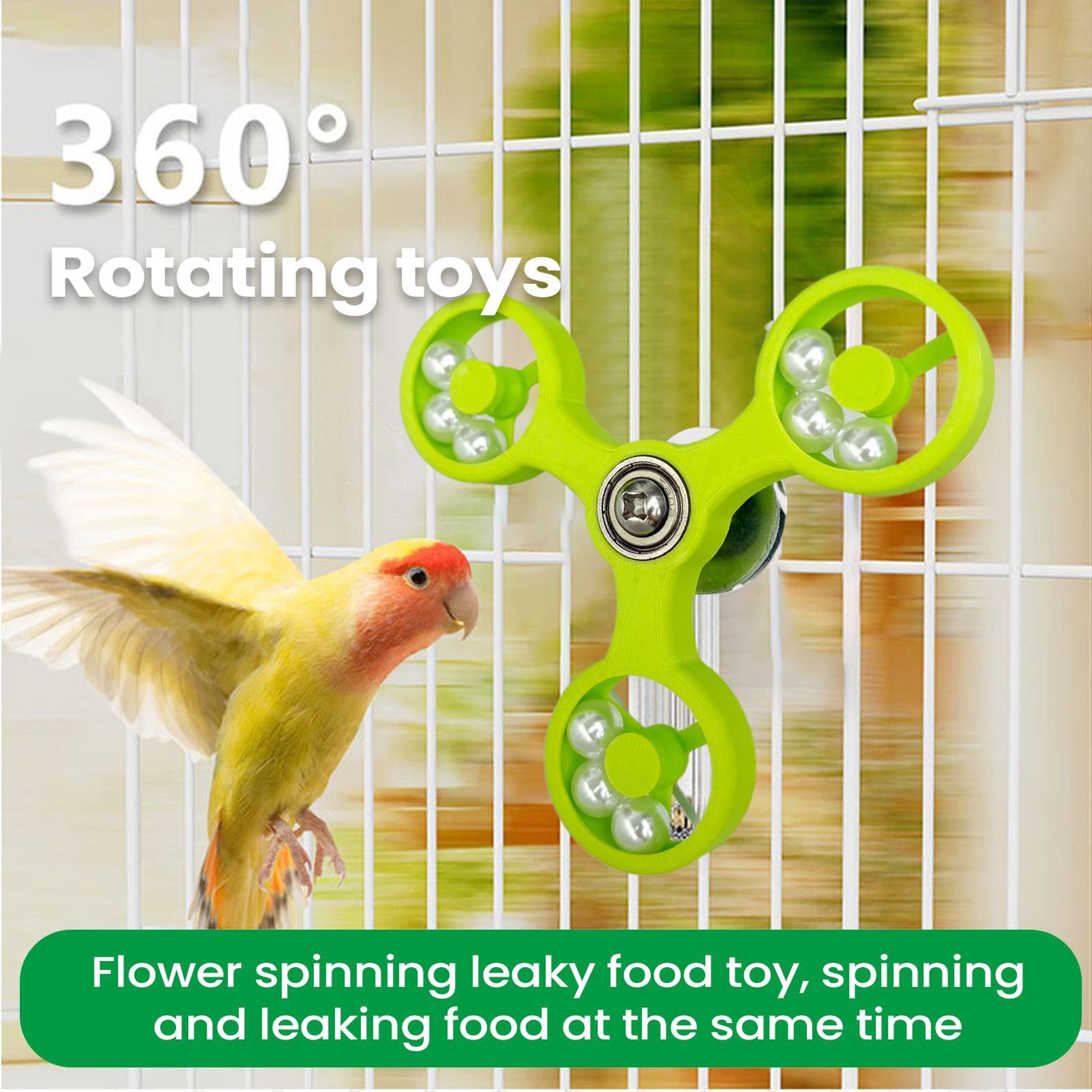 Rotating Bird Toys For Parrots Interactive Parrot Toy For Bird Cage Mental Stimulation  Entertainme 4