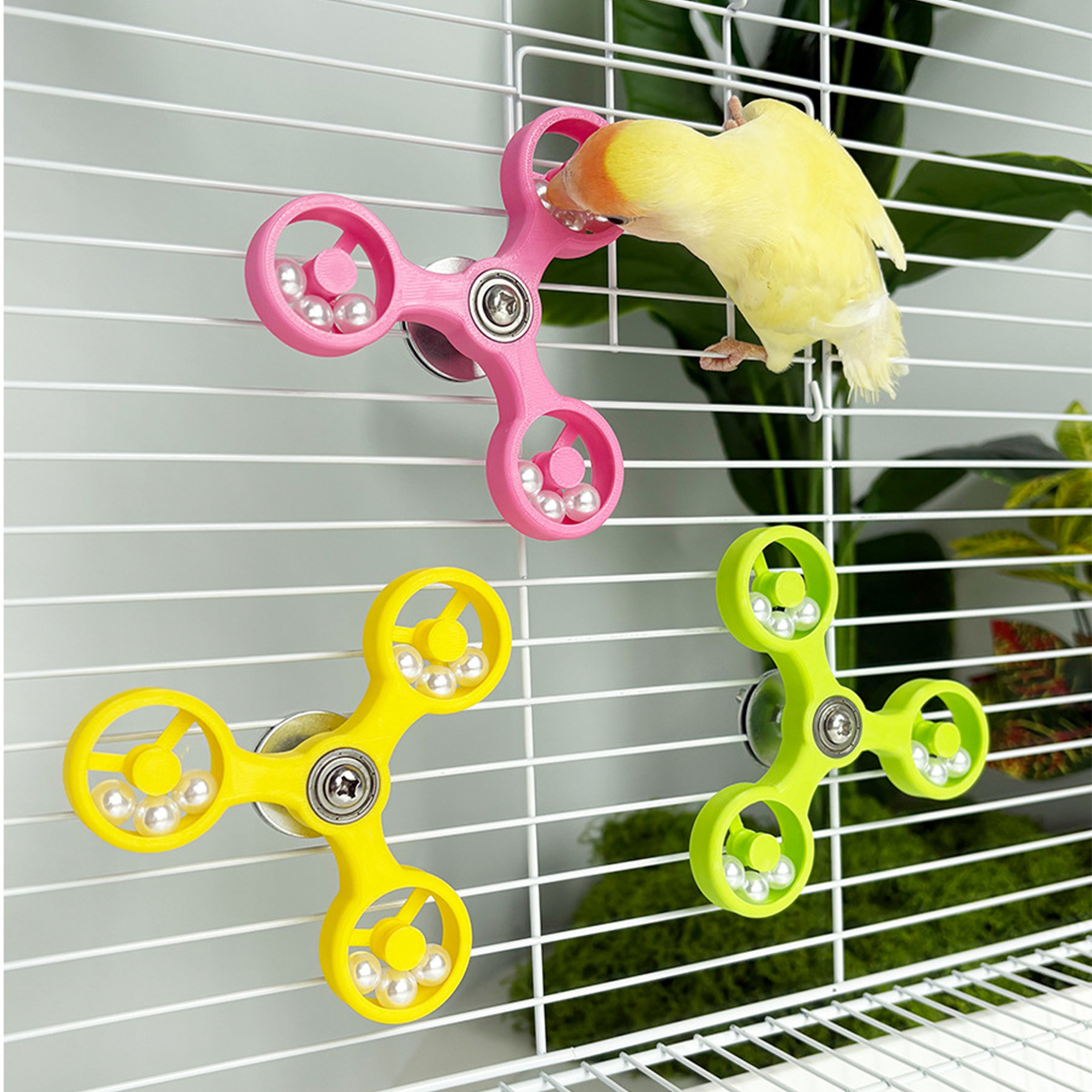 Rotating Bird Toys For Parrots Interactive Parrot Toy For Bird Cage Mental Stimulation  Entertainme 0