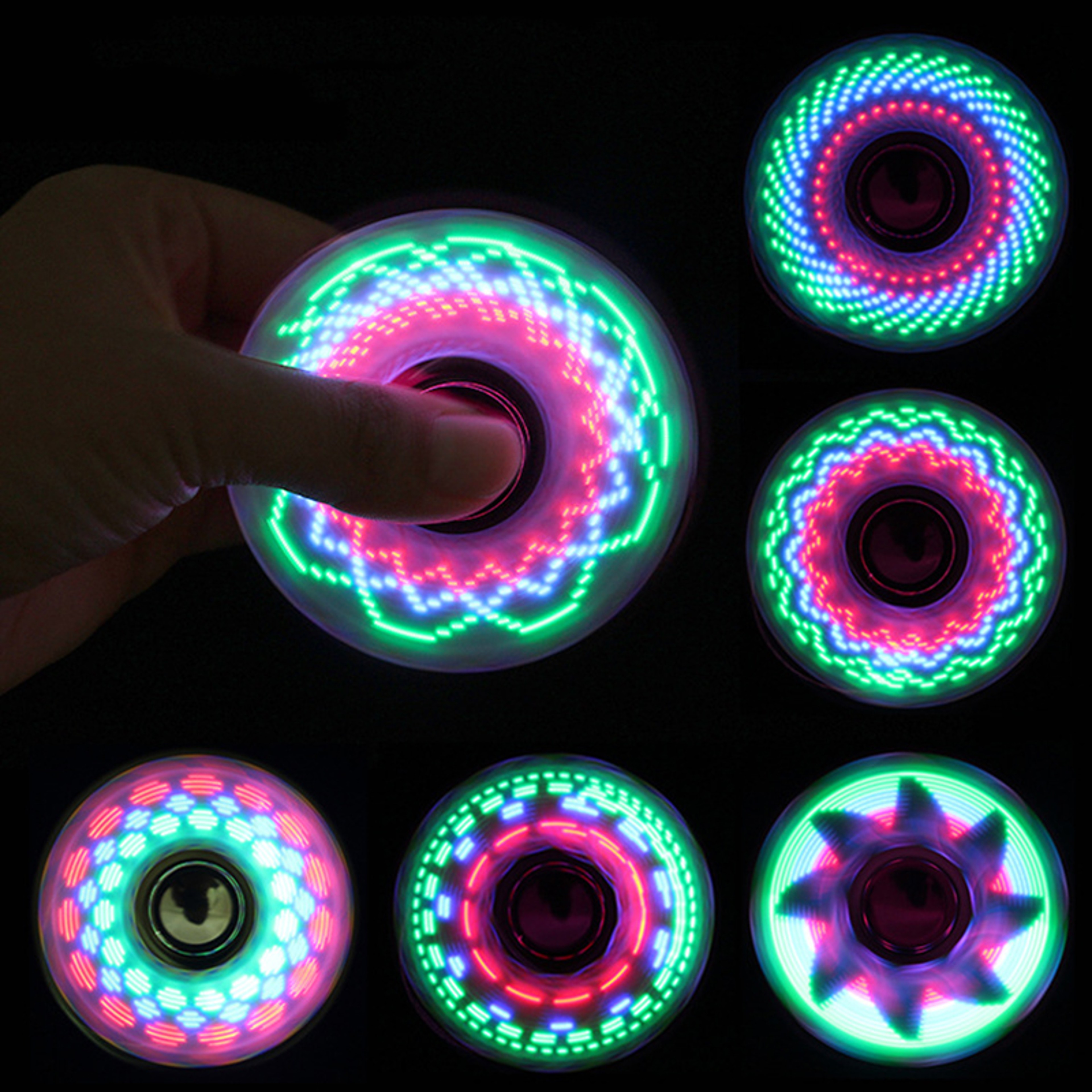 Glow In The Dark Creative LED Light Fidget Spinner Stress Relief Hand Spinner Kids Toy For Focus Lu 0