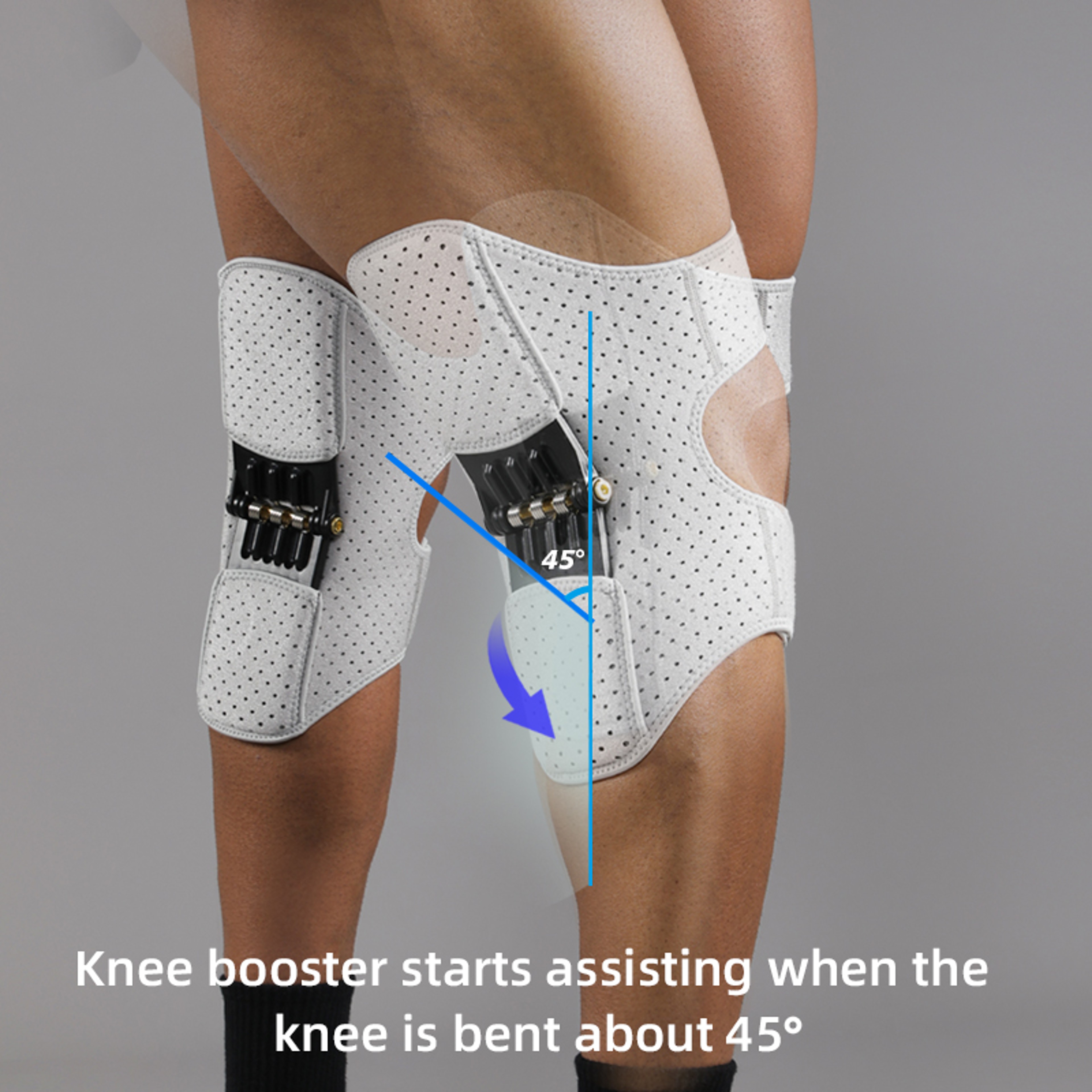 Knee Brace with Triple-Spring Booster, Adjustable Stabilizer for Men Women, Rebound Support for Squats & Sports Training – view 3