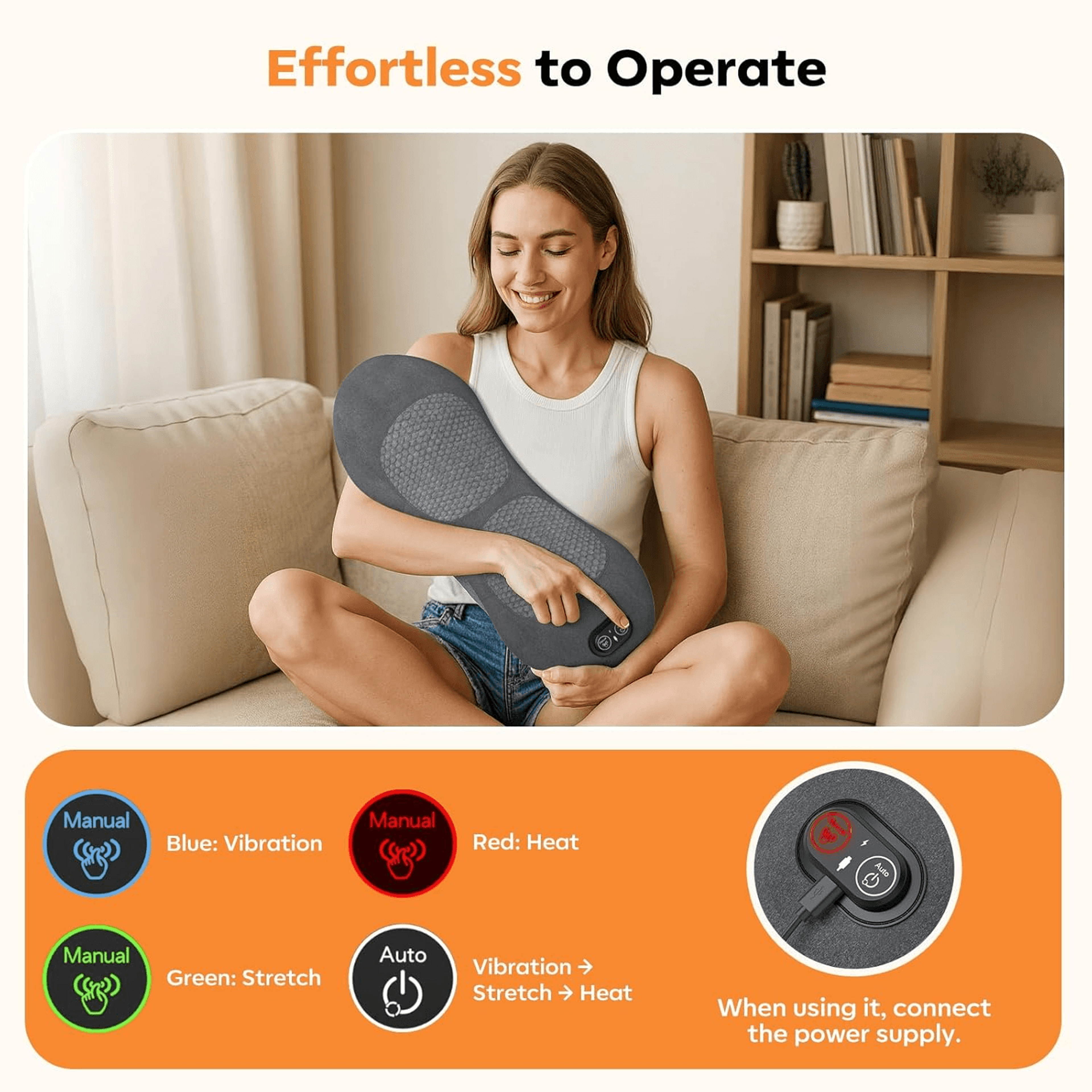 Neck and back pain relief massager with heat