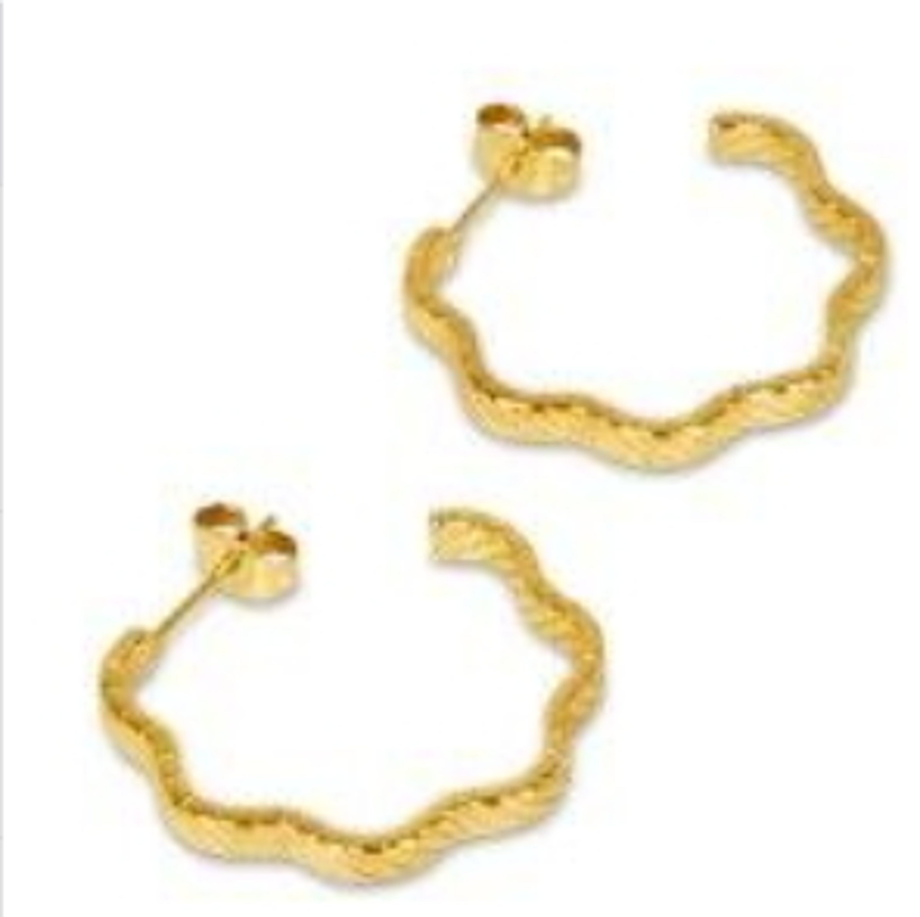 Trendy Golden Stainless Steel Hoop Earrings for Women and Men – view 15