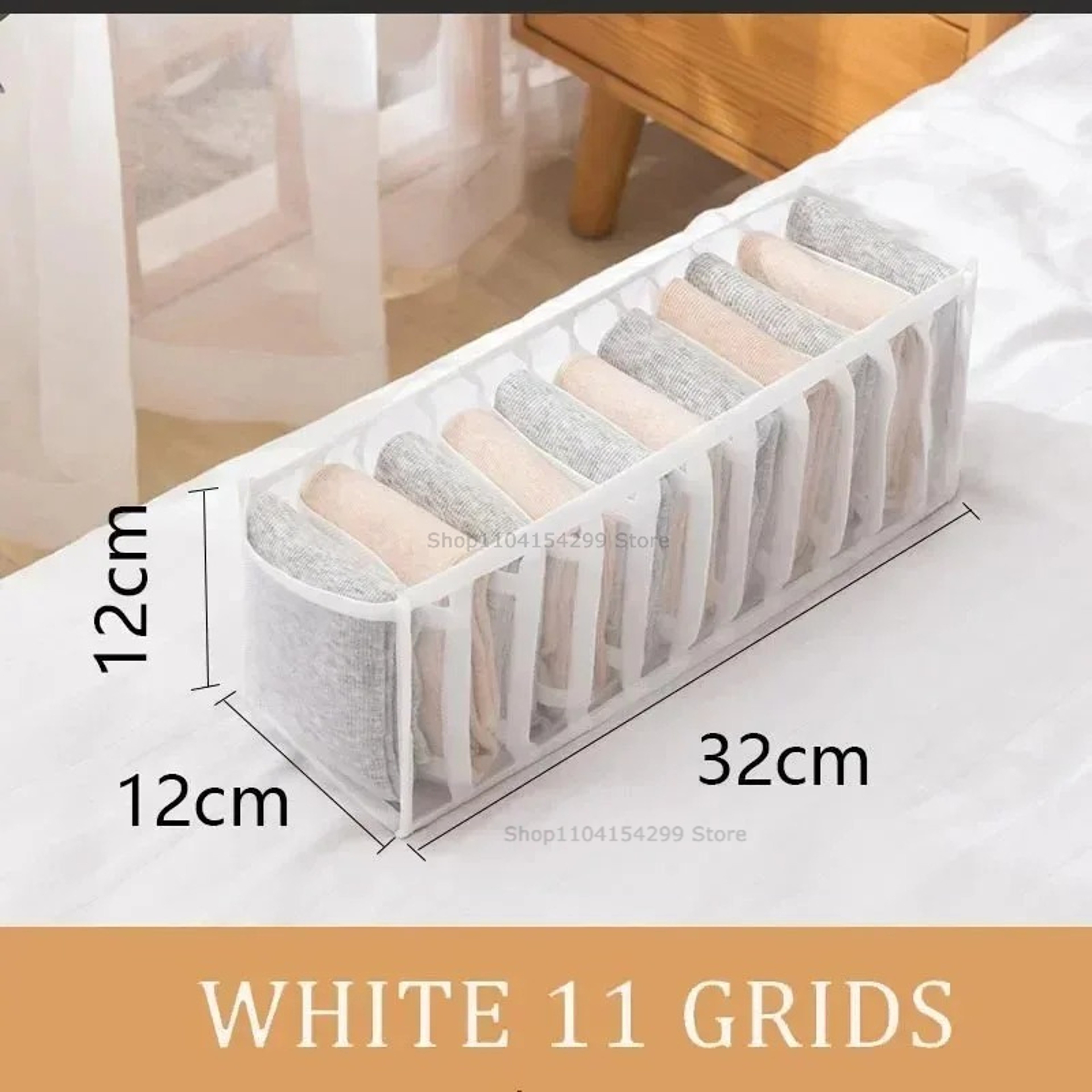 Foldable Underwear Drawer Organizer Polyester Storage Box For Bras Socks And Clothes 10