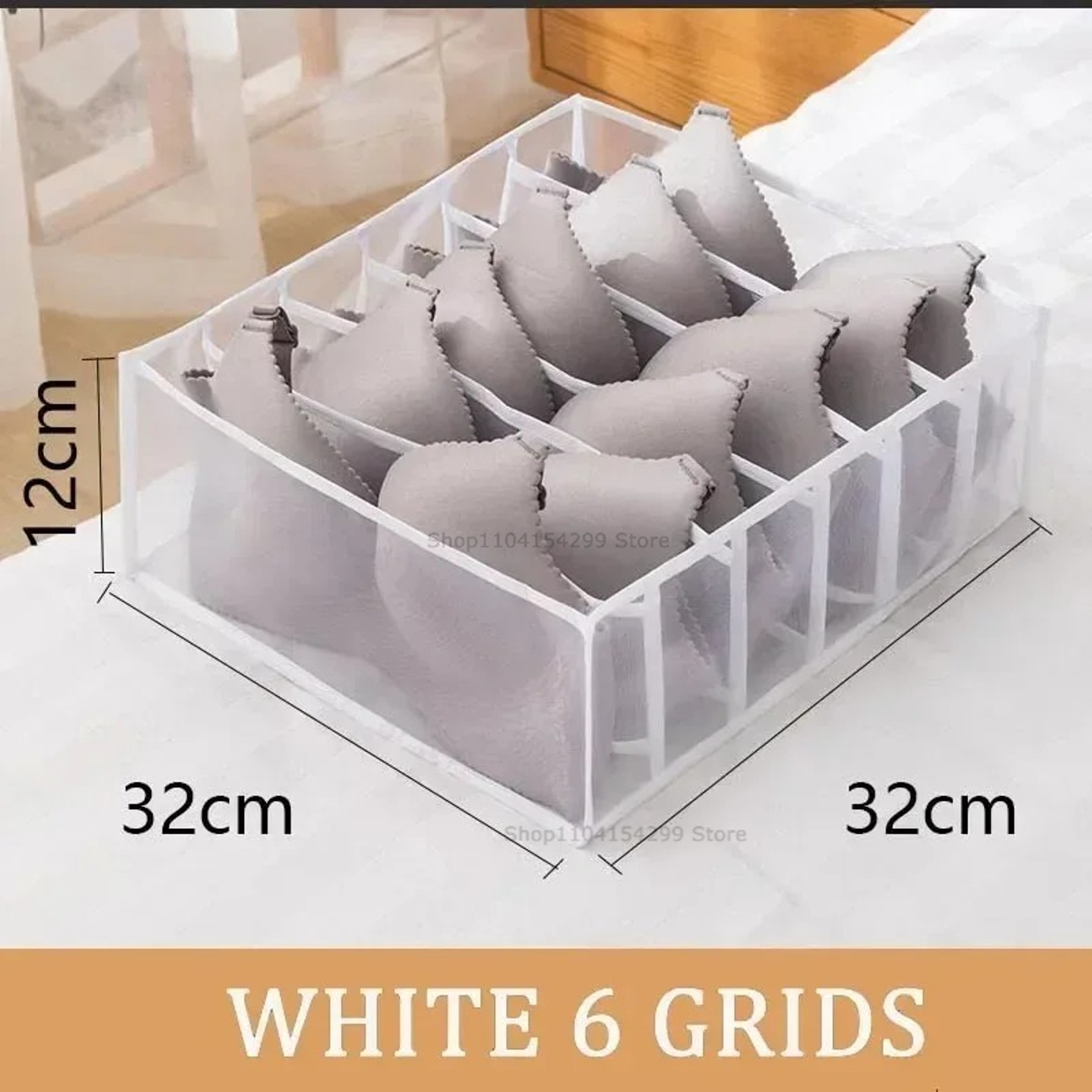 Foldable Underwear Drawer Organizer Polyester Storage Box For Bras Socks And Clothes 6