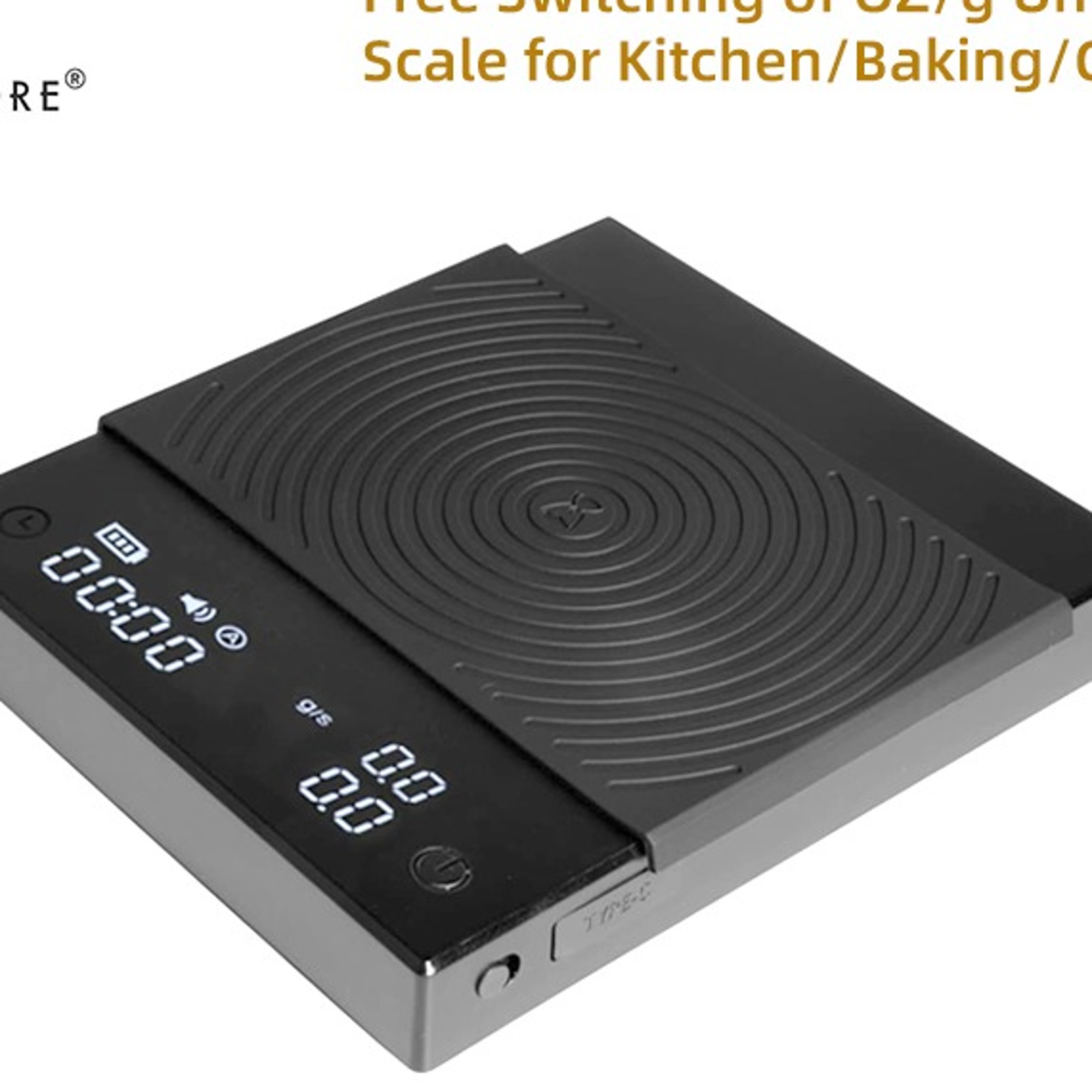 Digital Coffee Scale with Flow Rate Display and Auto Timer for Pour Over and Espresso 01g to 4jpg