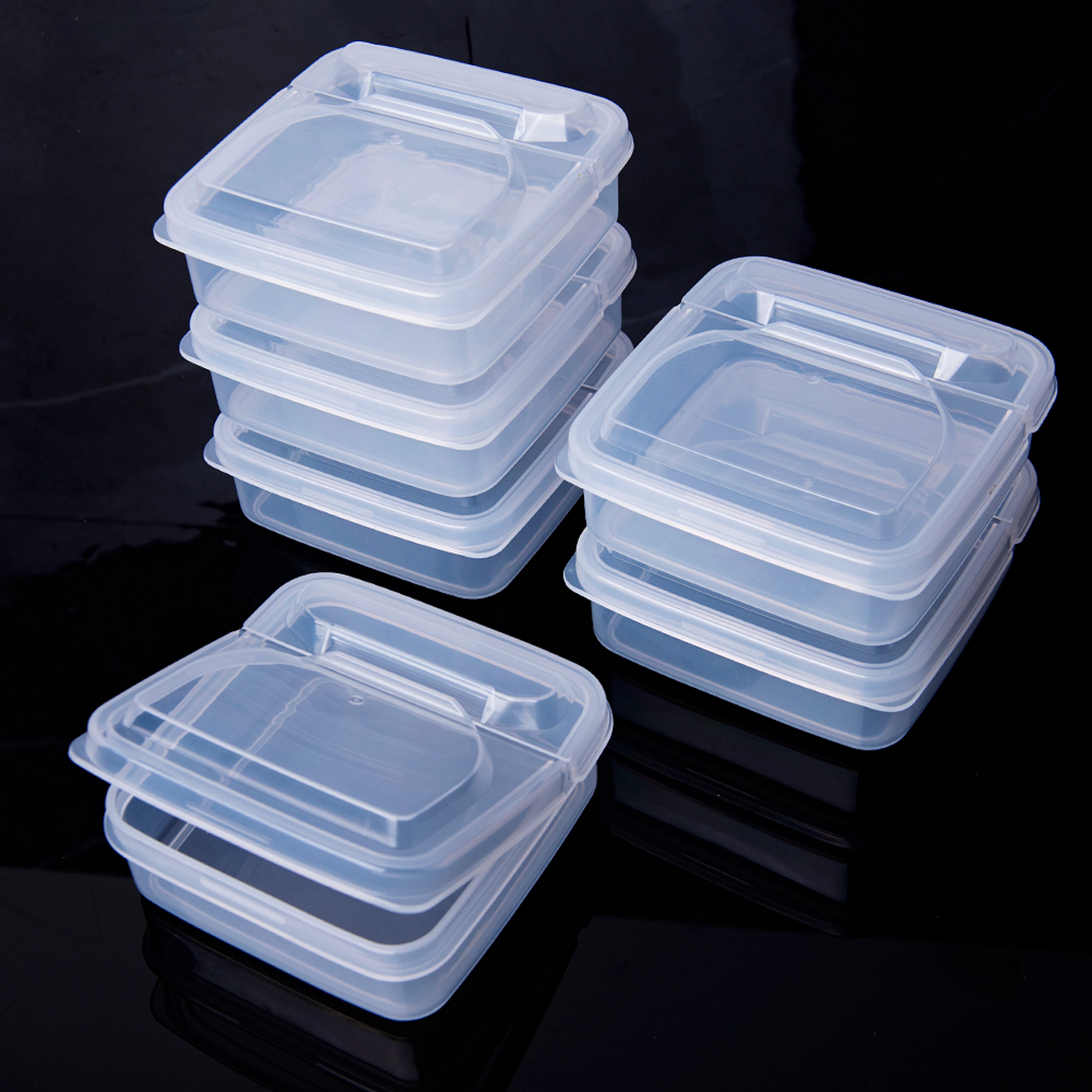 Transparent Square PP Plastic Flip Storage Box For Jewelry And Small Items 3