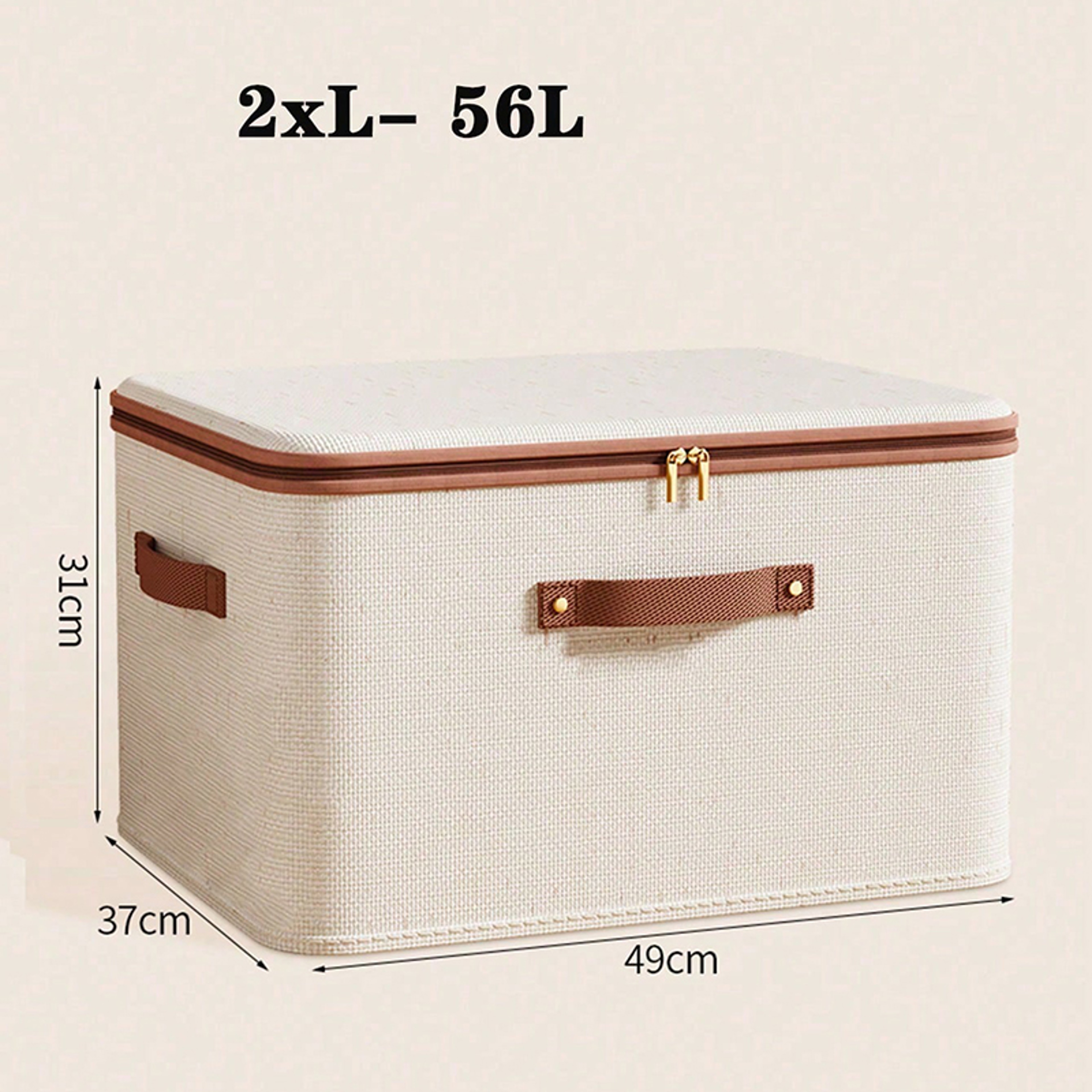 Foldable Clothes Storage Box with Handle and Zipper Reusable Wardrobe Organizer – view 10
